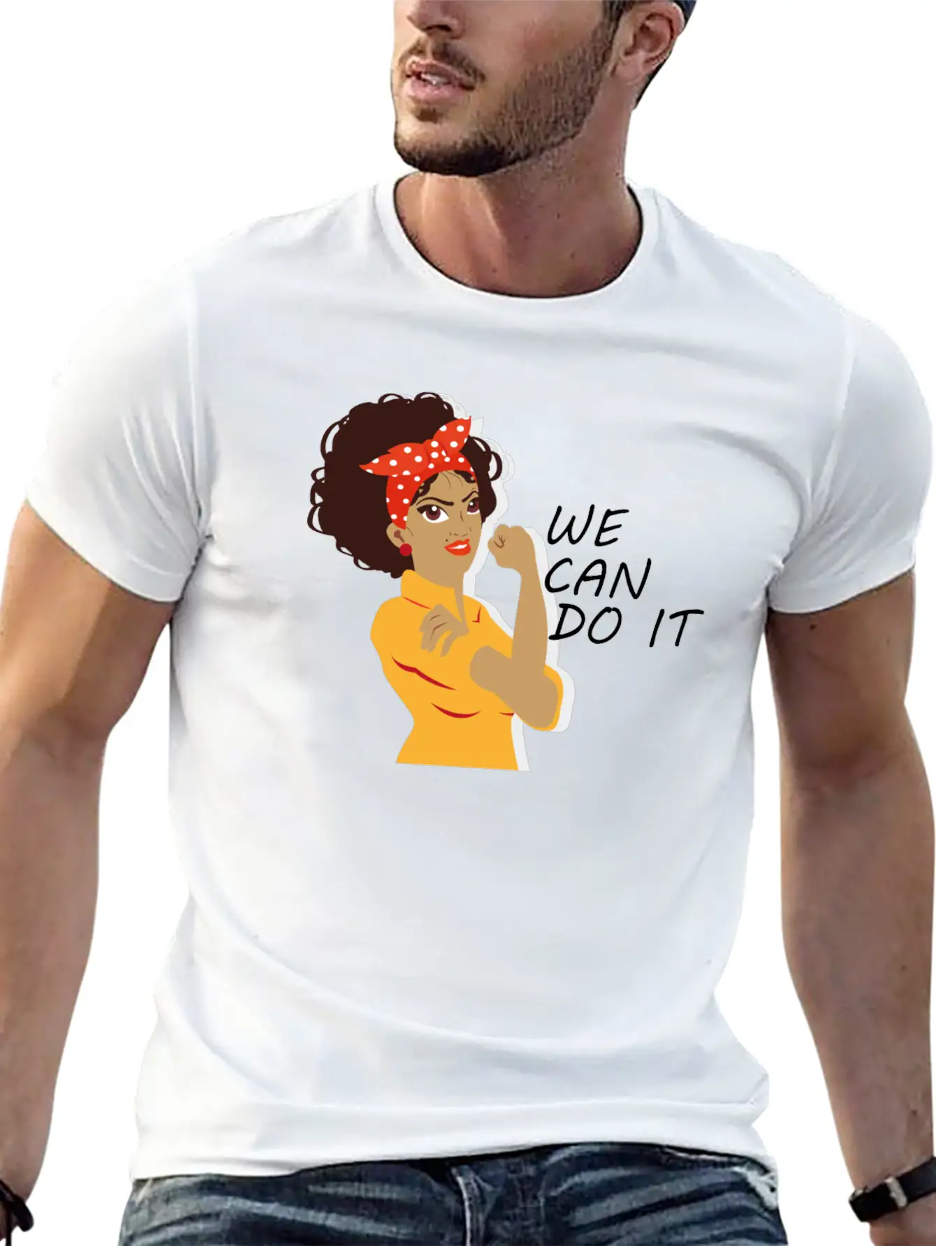 Empowered Woman: We Can Do It! Basic Graphic T-Shirt – Daily Comfort In Soft Cotton