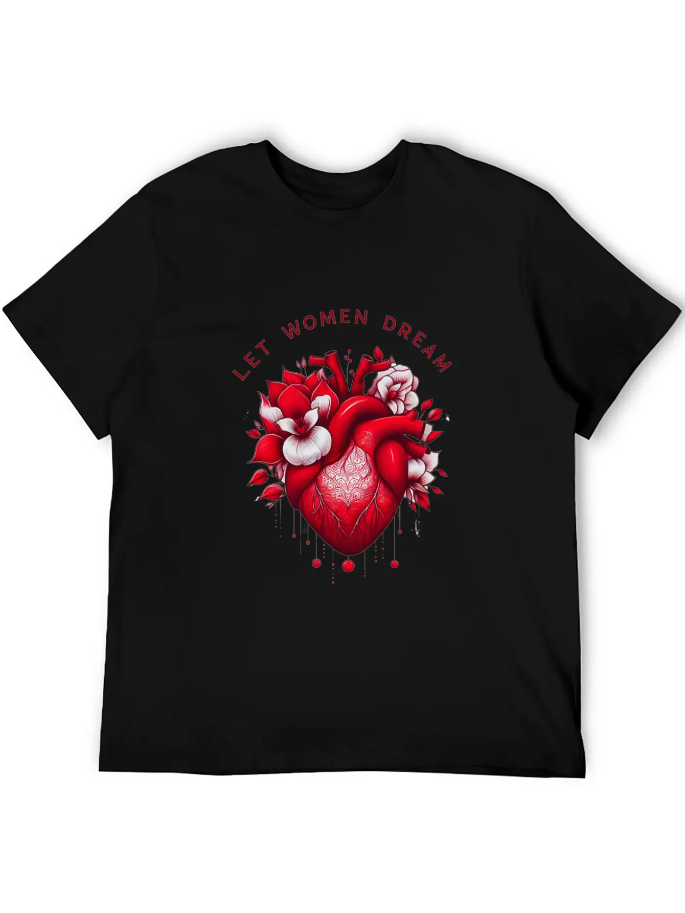 Empowering Dreams: Floral Feminine Design Essential Cotton Tee For Daily Outfits – Unisex Style