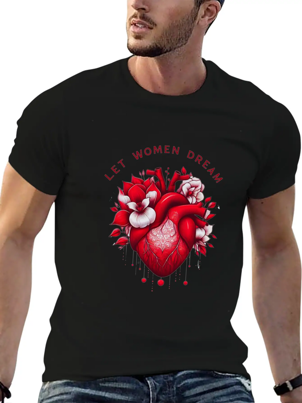Empowering Dreams: Floral Feminine Design Essential Cotton Tee For Daily Outfits – Unisex Style