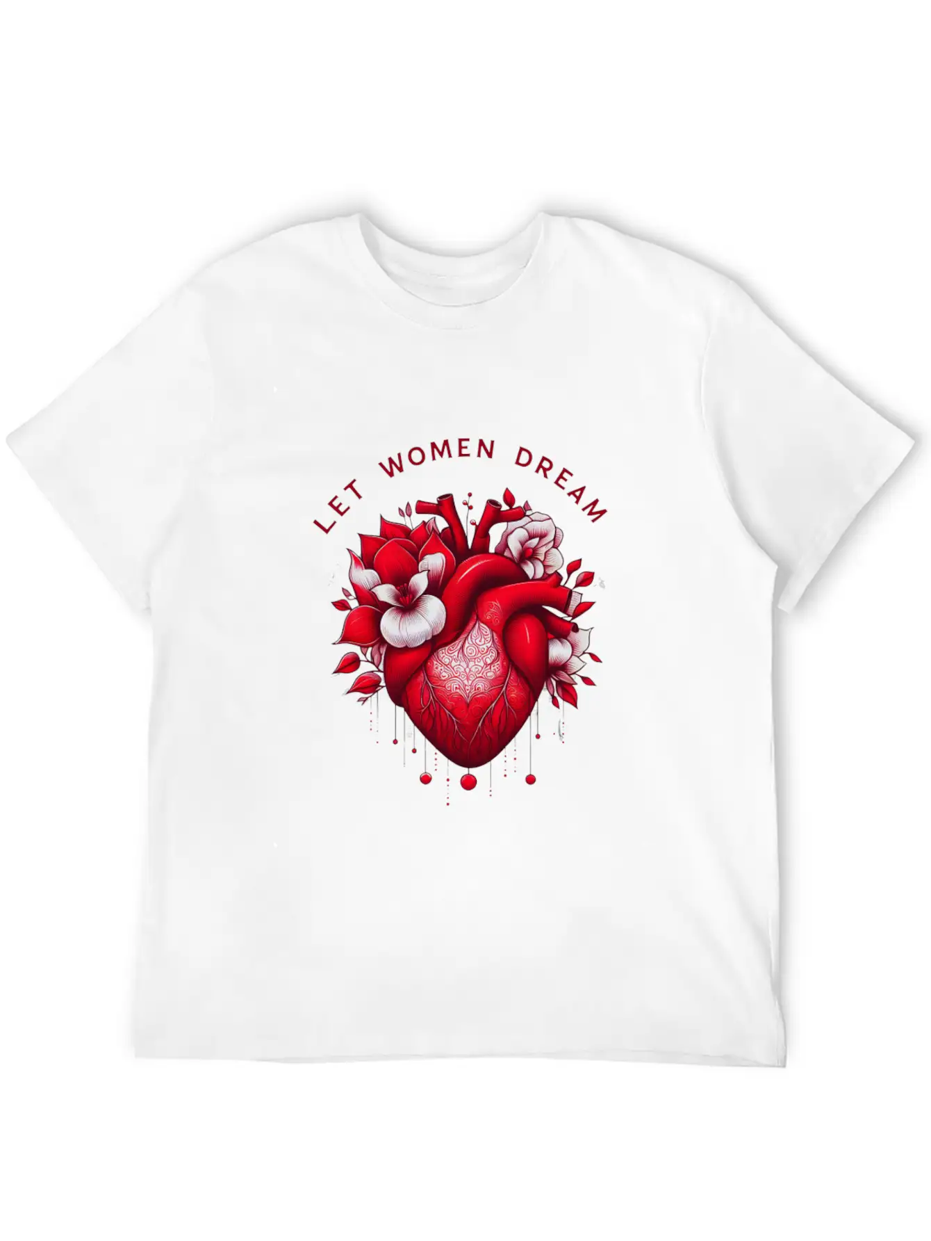 Empowering Dreams: Floral Feminine Design Essential Cotton Tee For Daily Outfits – Unisex Style