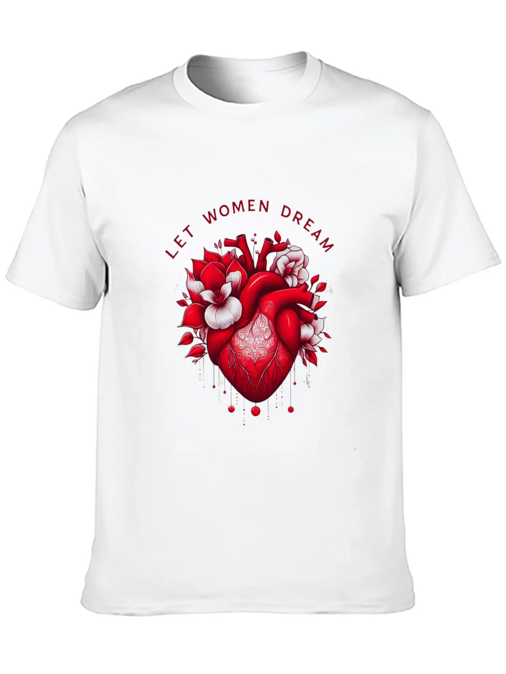 Empowering Dreams: Floral Feminine Design Essential Cotton Tee For Daily Outfits – Unisex Style