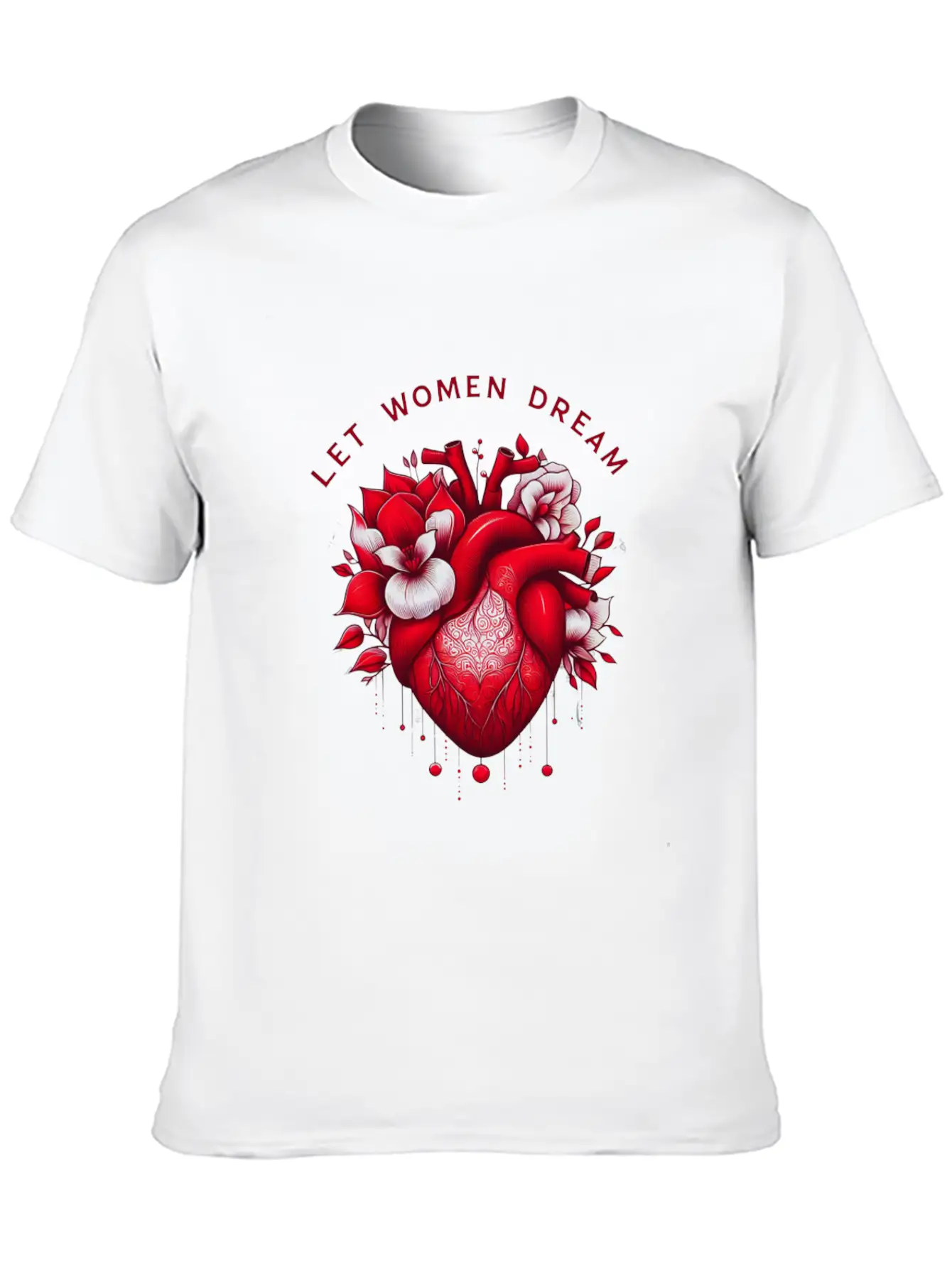 Empowering Dreams: Floral Feminine Design Essential Cotton Tee For Daily Outfits – Unisex Style