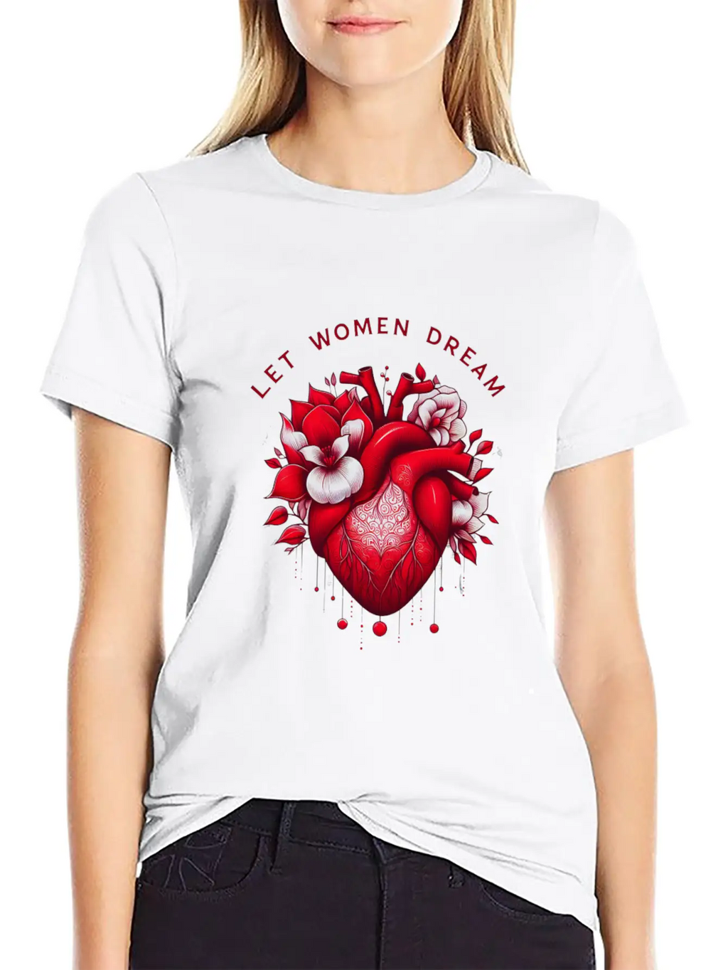 Empowering Dreams: Floral Feminine Design Essential Cotton Tee For Daily Outfits – Unisex Style