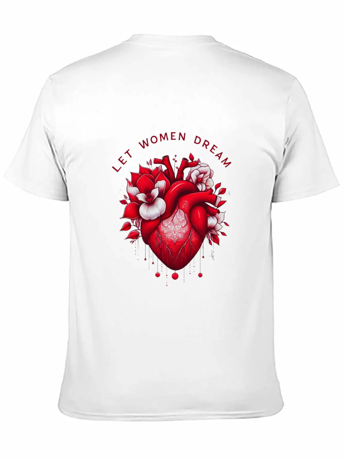 Empowering Dreams: Floral Feminine Design Essential Cotton Tee For Daily Outfits – Unisex Style