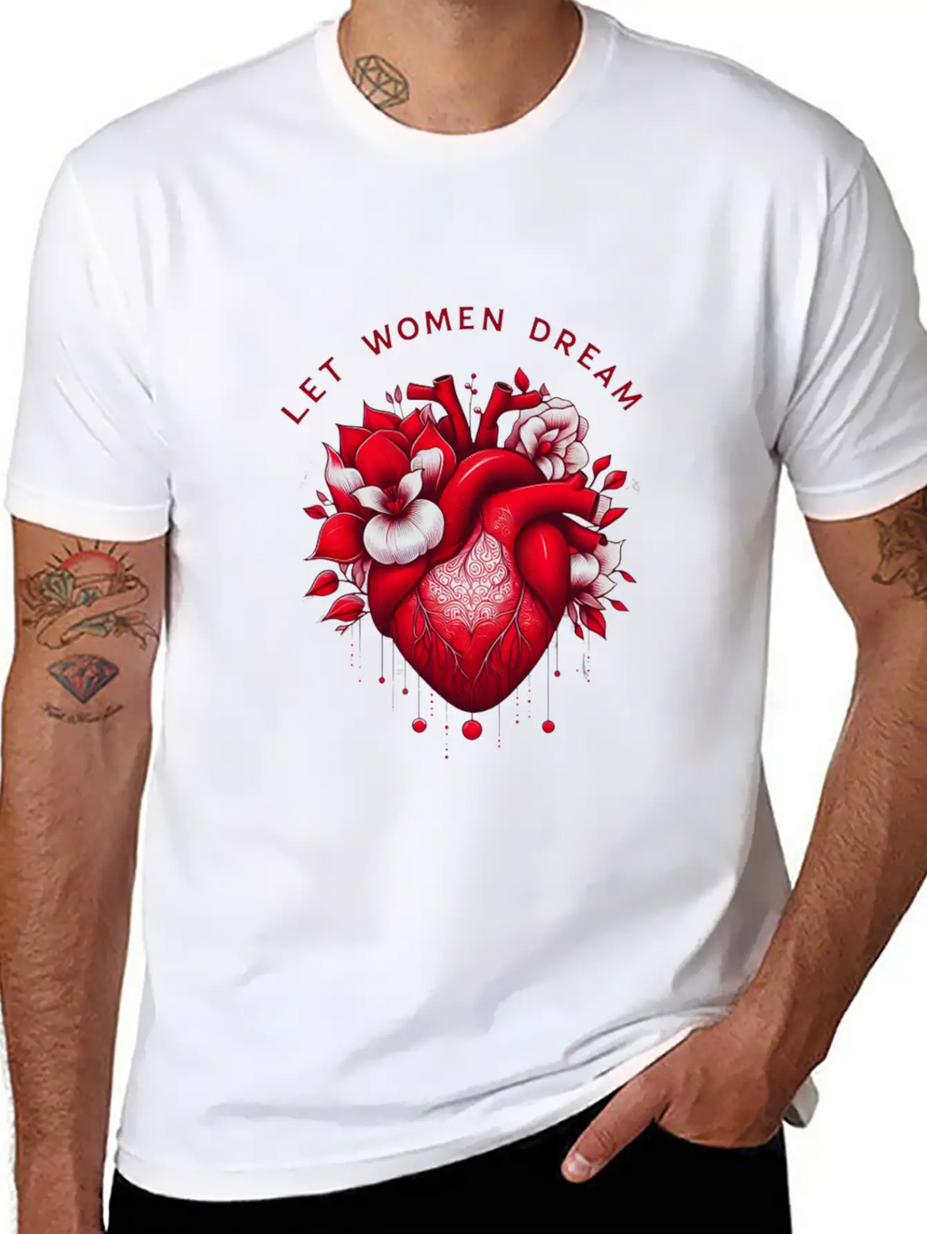 Empowering Dreams: Floral Feminine Design Essential Cotton Tee For Daily Outfits – Unisex Style