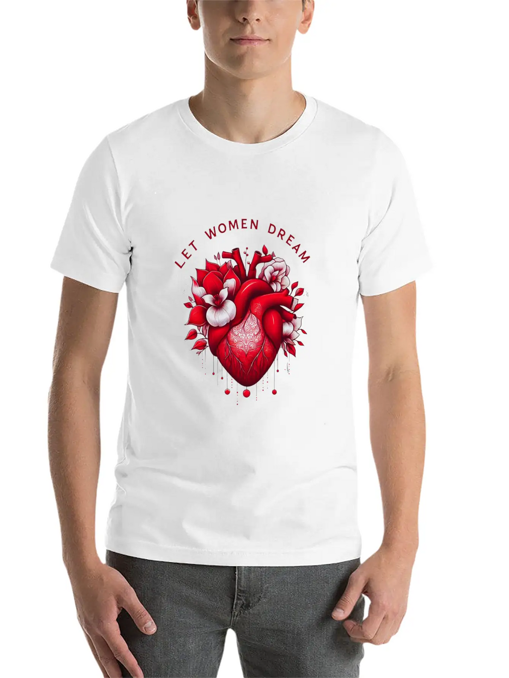 Empowering Dreams: Floral Feminine Design Essential Cotton Tee For Daily Outfits – Unisex Style