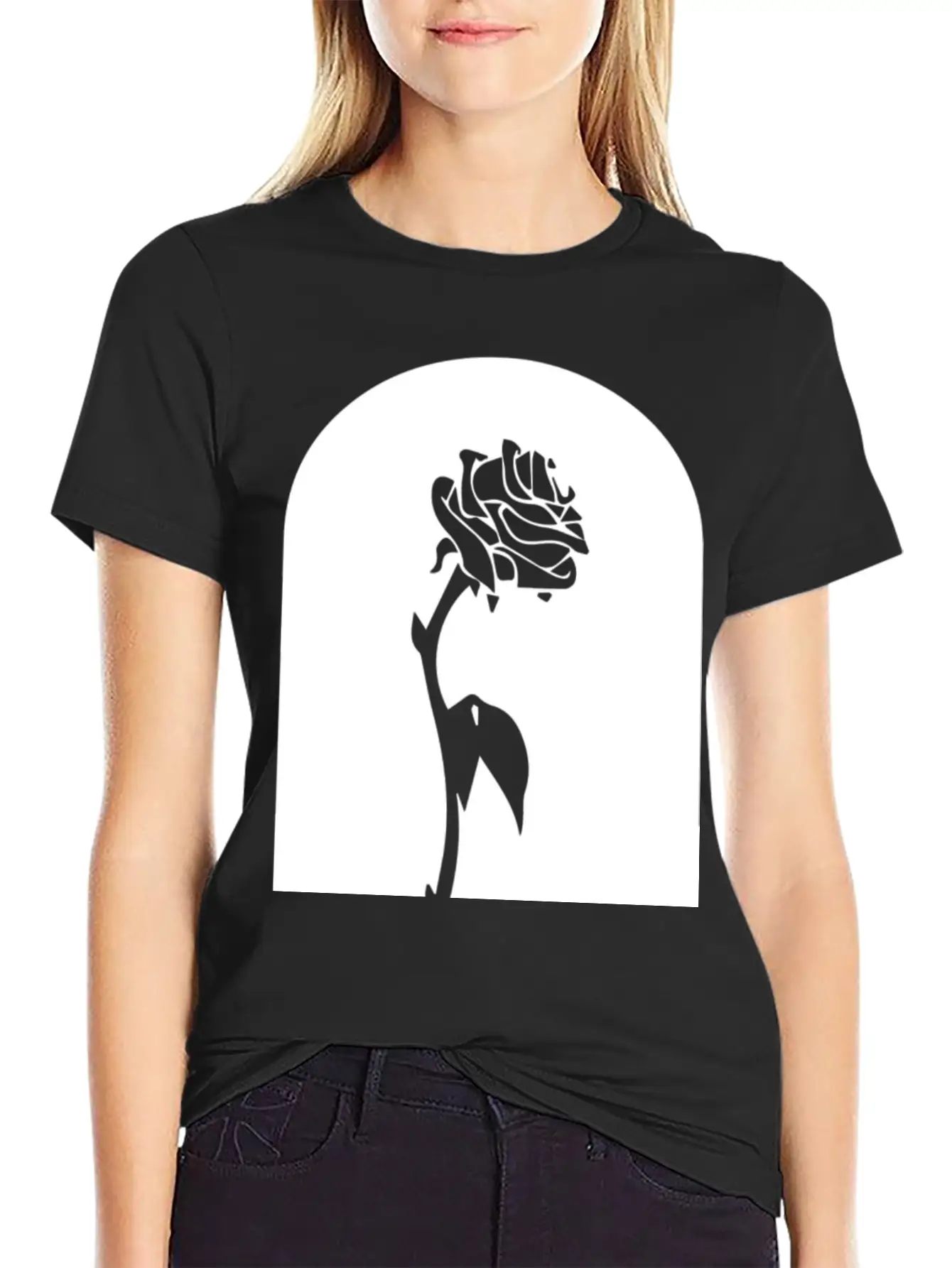 Enchanted Rose Breathable Soft Cotton T-Shirt – Timeless Casual Look
