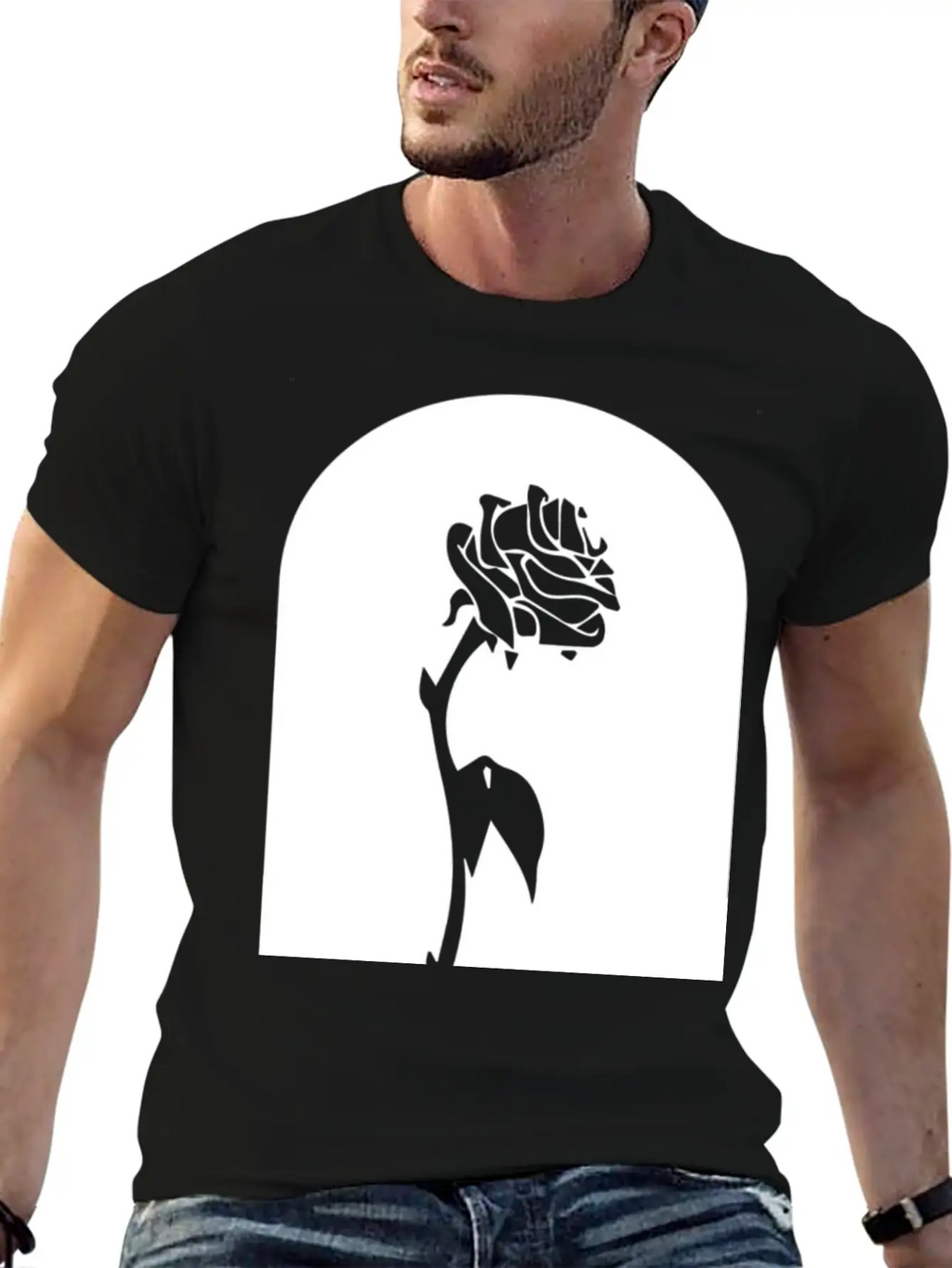 Enchanted Rose Breathable Soft Cotton T-Shirt – Timeless Casual Look