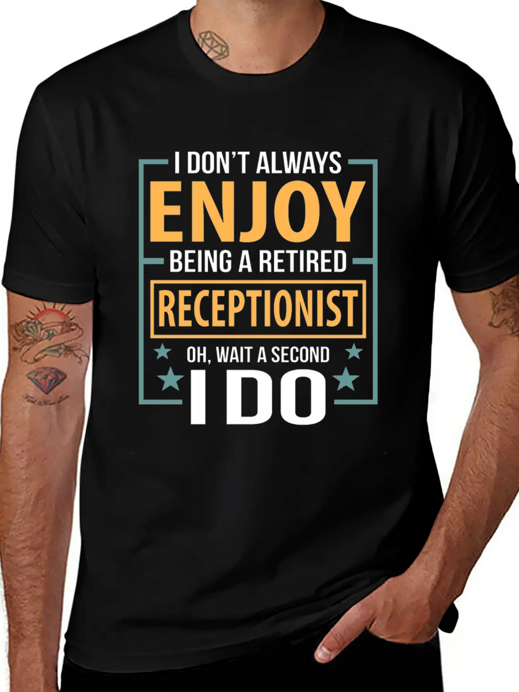 Enjoy Being A Retired Receptionist Fun Pun Essential Cotton Tee For Daily Outfits – Unisex Style