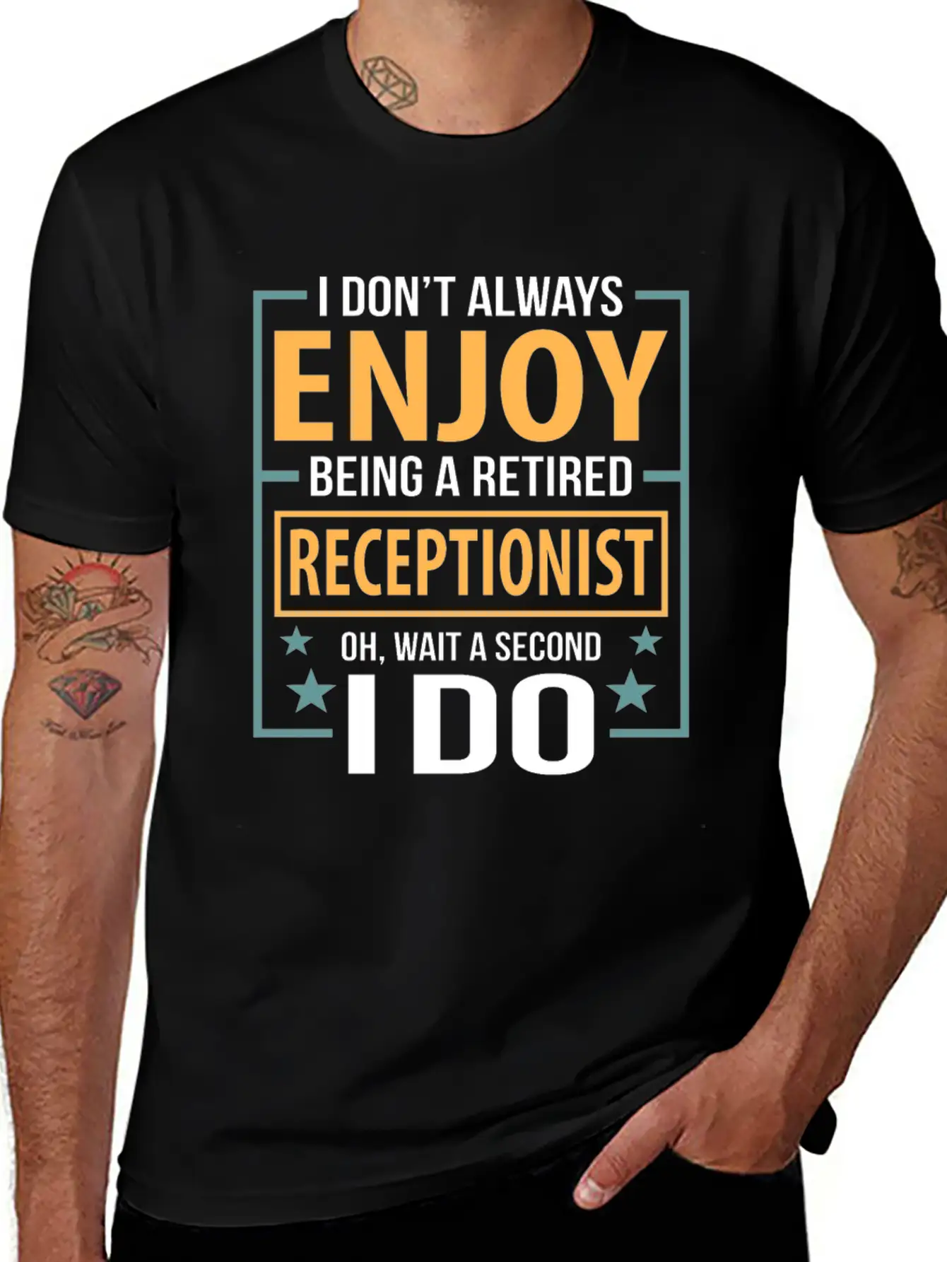 Enjoy Being A Retired Receptionist Fun Pun Essential Cotton Tee For Daily Outfits – Unisex Style