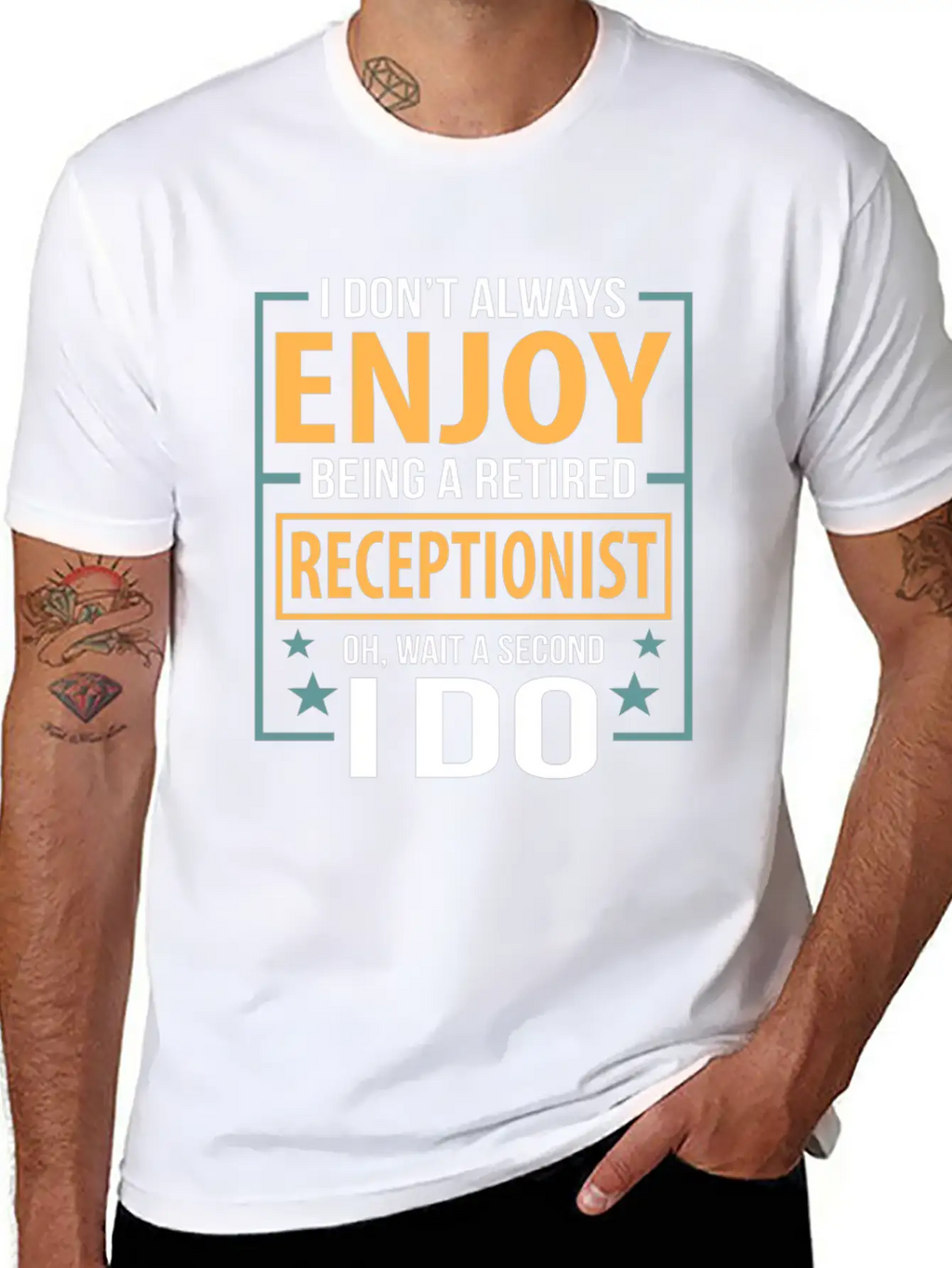 Enjoy Being A Retired Receptionist Fun Pun Essential Cotton Tee For Daily Outfits – Unisex Style