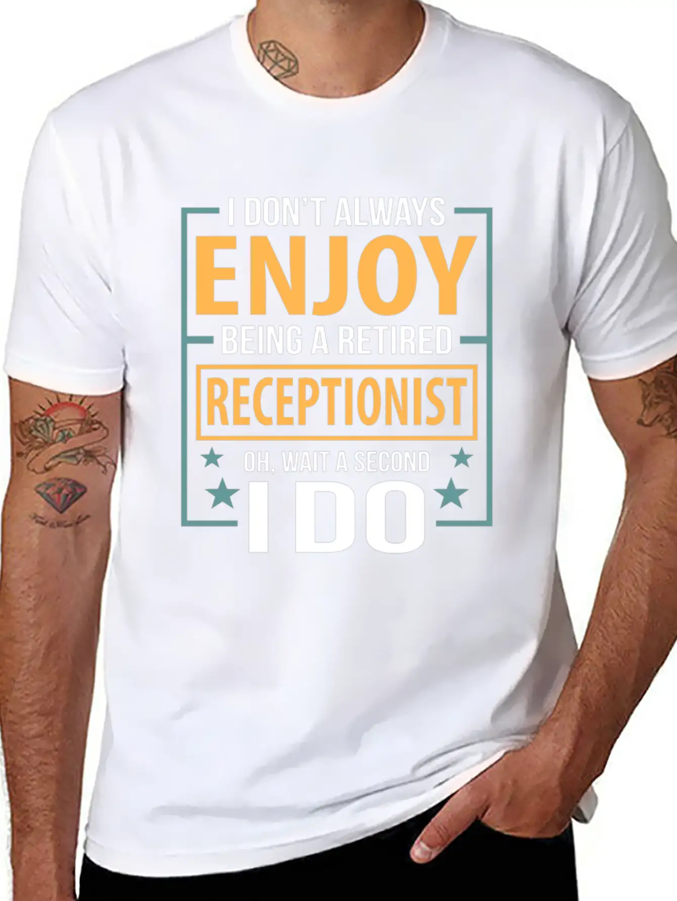 Enjoy Being A Retired Receptionist Fun Pun Essential Cotton Tee For Daily Outfits – Unisex Style