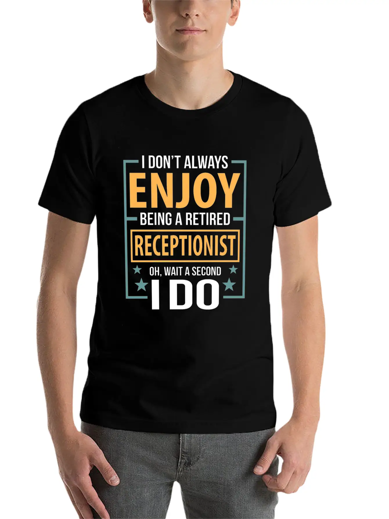 Enjoy Being A Retired Receptionist Fun Pun Essential Cotton Tee For Daily Outfits – Unisex Style