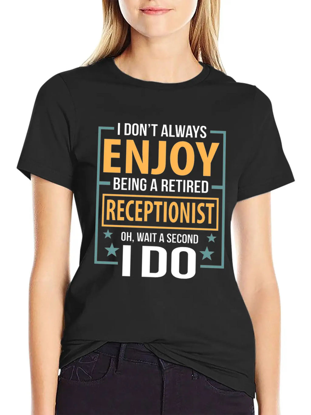 Enjoy Being A Retired Receptionist Fun Pun Essential Cotton Tee For Daily Outfits – Unisex Style