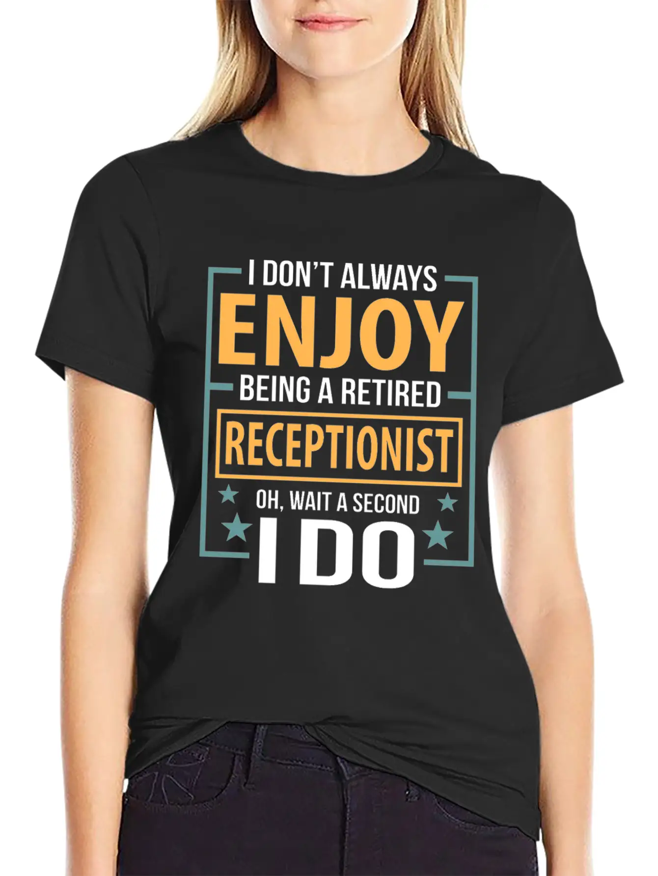 Enjoy Being A Retired Receptionist Fun Pun Essential Cotton Tee For Daily Outfits – Unisex Style