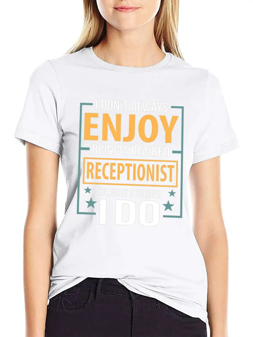 Enjoy Being A Retired Receptionist Fun Pun Essential Cotton Tee For Daily Outfits – Unisex Style