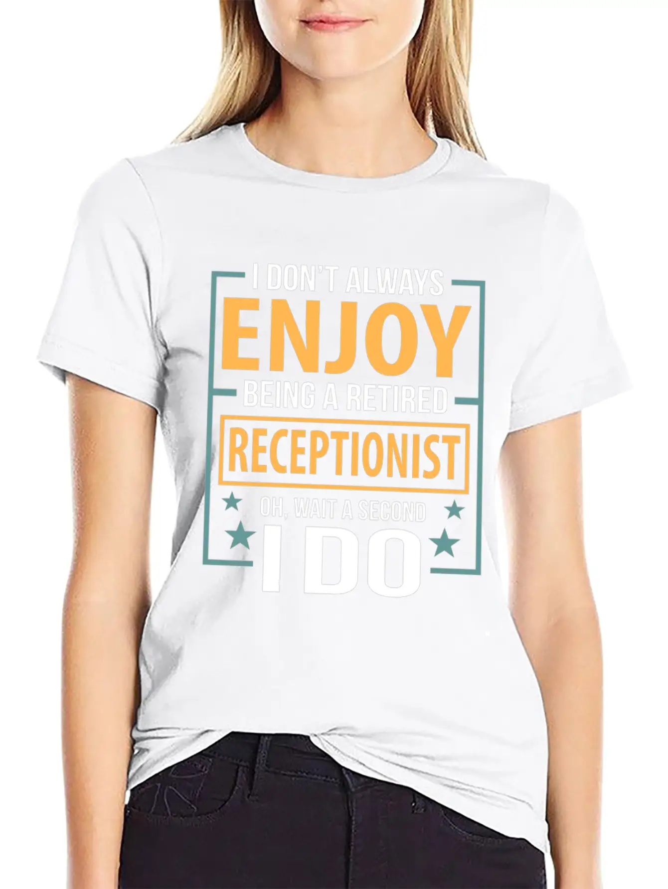 Enjoy Being A Retired Receptionist Fun Pun Essential Cotton Tee For Daily Outfits – Unisex Style