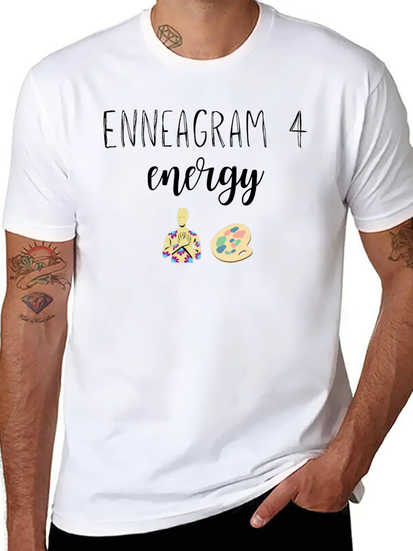 Enneagram Type 4 Four Energy The Individualist Breathable Soft Cotton T-Shirt – Timeless Casual Look