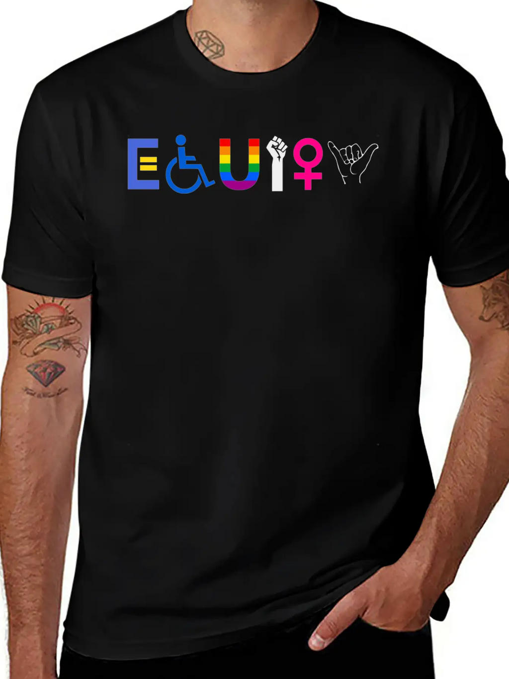 EQUITY Equal Rights LGBTQ Ally Unity Pride Fe 1752 Classic Cotton Tee – Unisex Comfort For Any Season