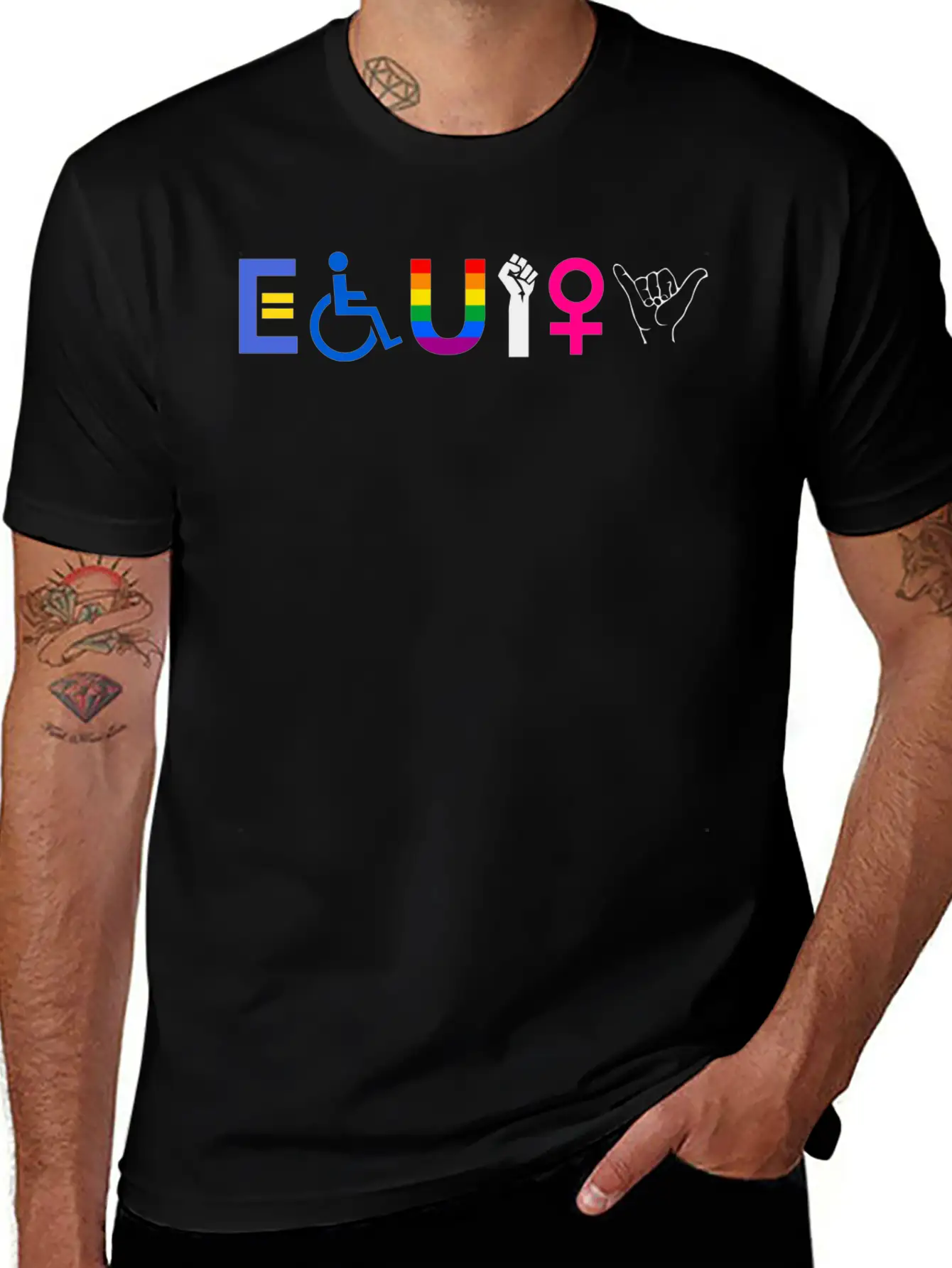 EQUITY Equal Rights LGBTQ Ally Unity Pride Fe 1752 Classic Cotton Tee – Unisex Comfort For Any Season