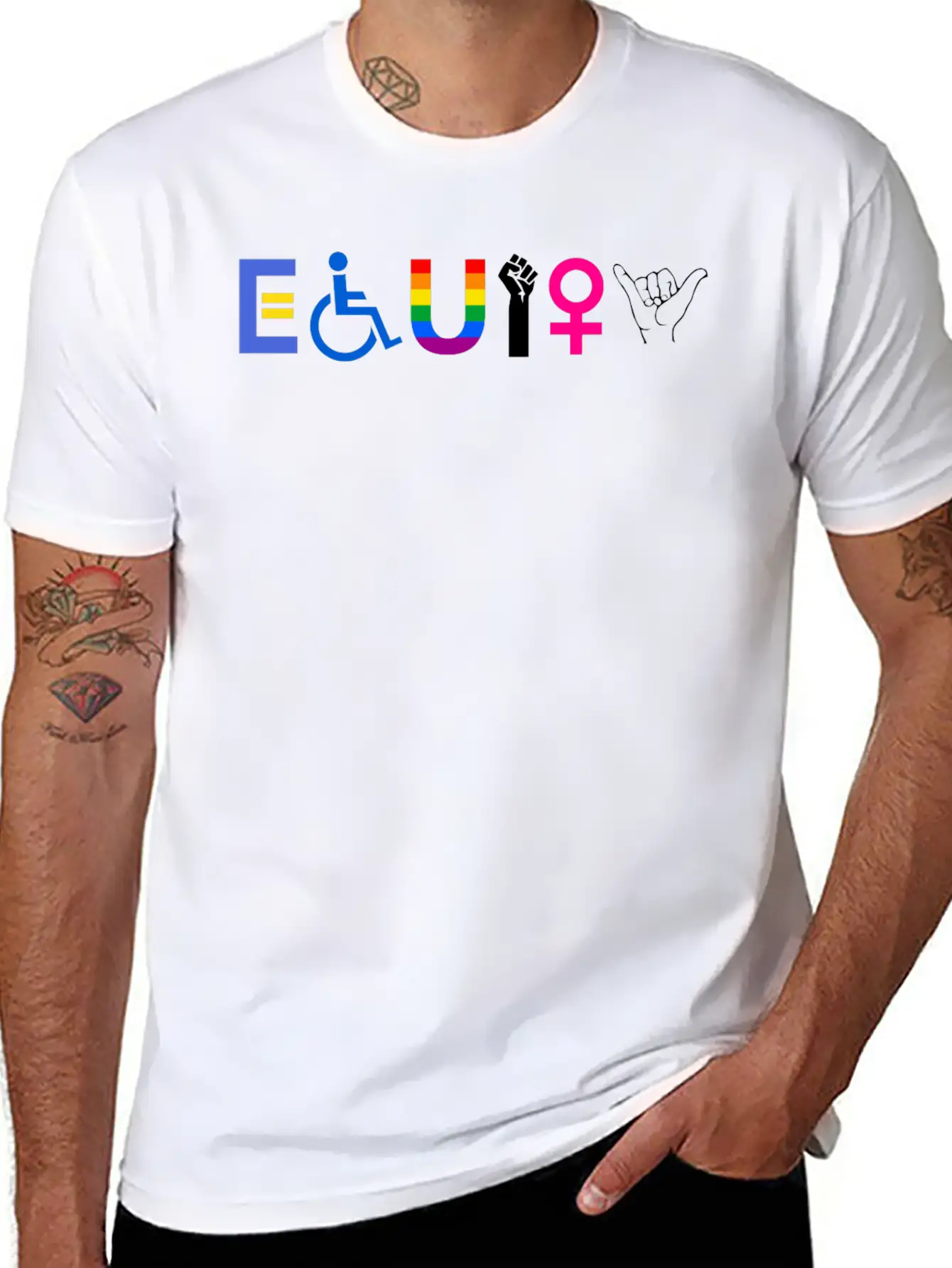 EQUITY Equal Rights LGBTQ Ally Unity Pride Fe 1752 Classic Cotton Tee – Unisex Comfort For Any Season
