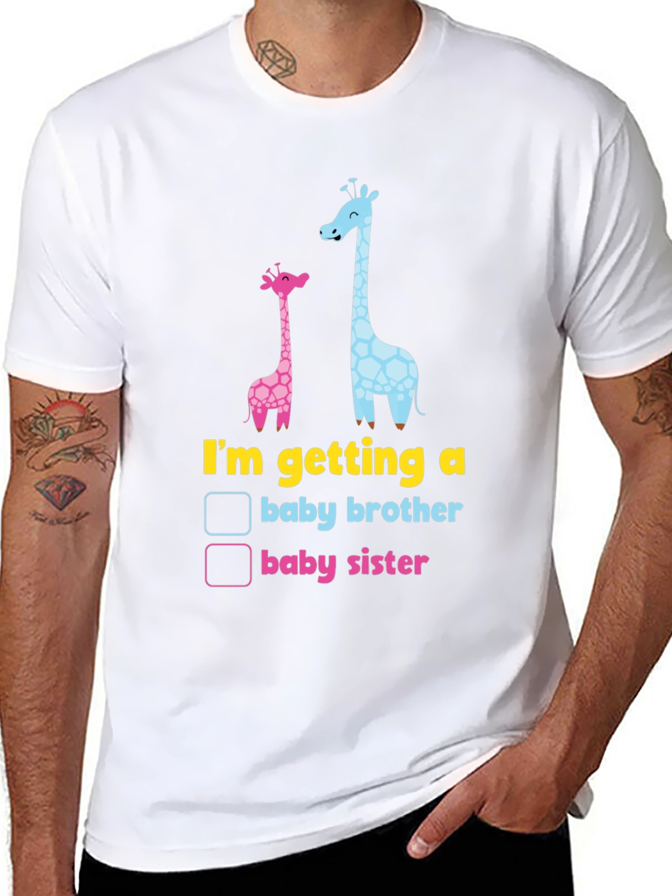 Baby Gender Reveal Giraffe T-Shirt