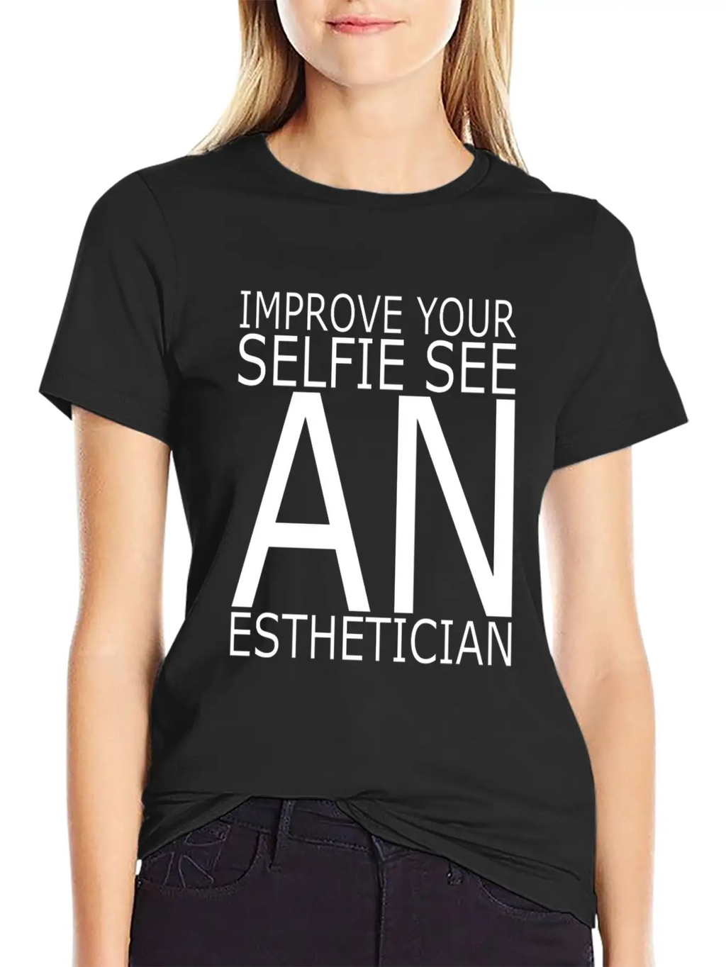 Esthetician IMPROVE_YOUR_SELFIE_SEE Makeup Breathable Graphic T-Shirt – Perfect For Casual Days