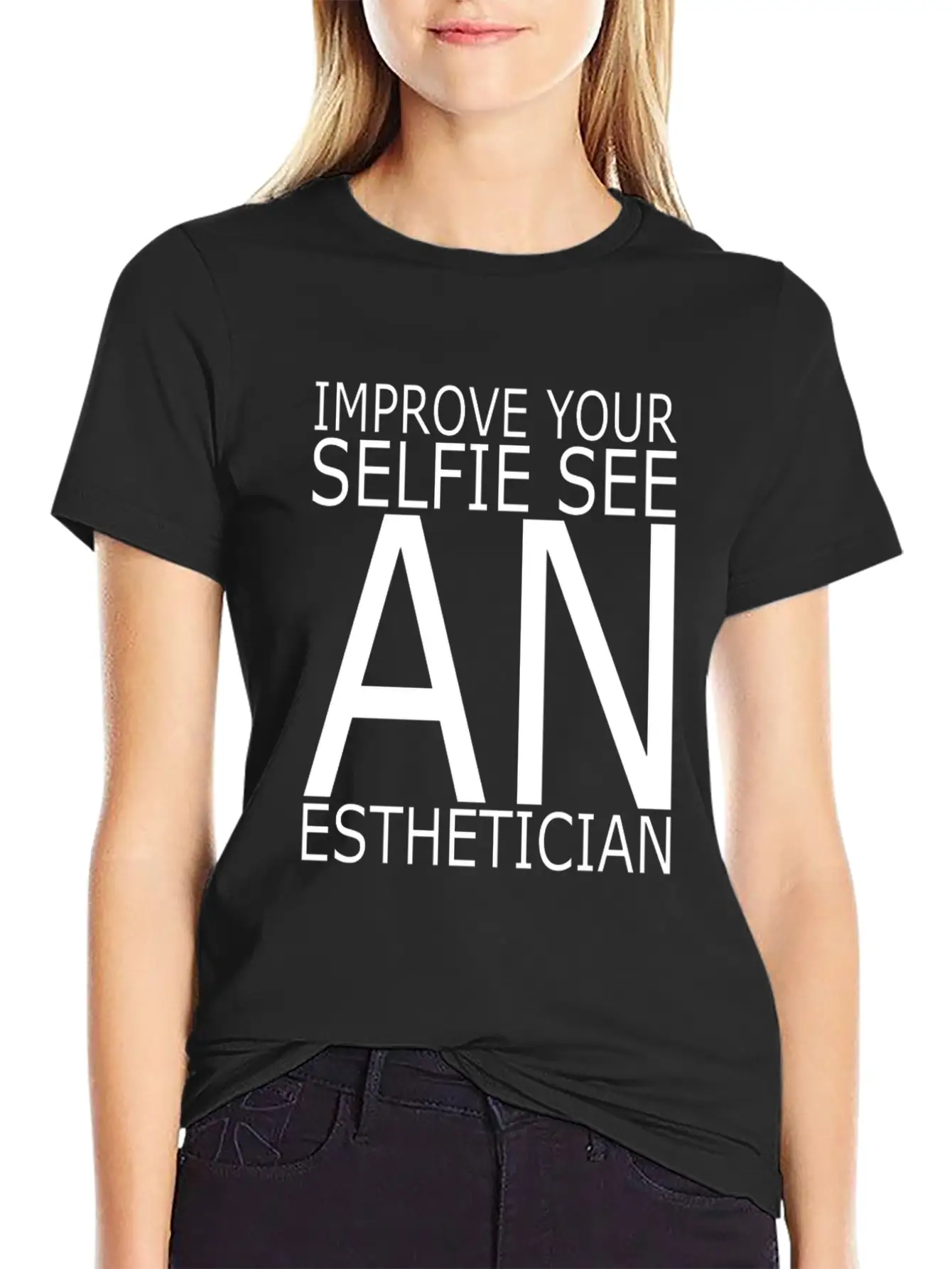 Esthetician IMPROVE_YOUR_SELFIE_SEE Makeup Breathable Graphic T-Shirt – Perfect For Casual Days
