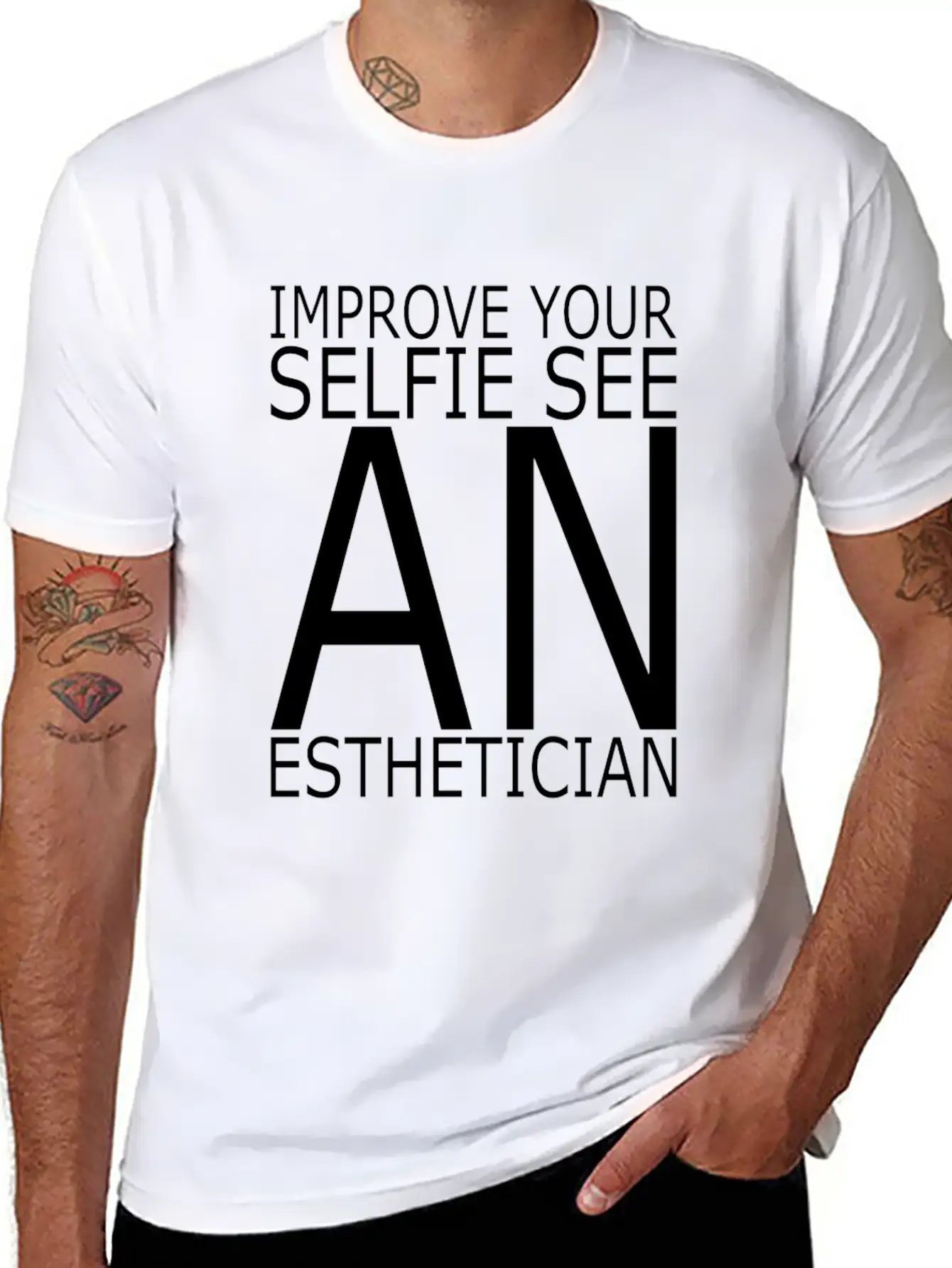 Esthetician IMPROVE_YOUR_SELFIE_SEE Makeup Breathable Graphic T-Shirt – Perfect For Casual Days