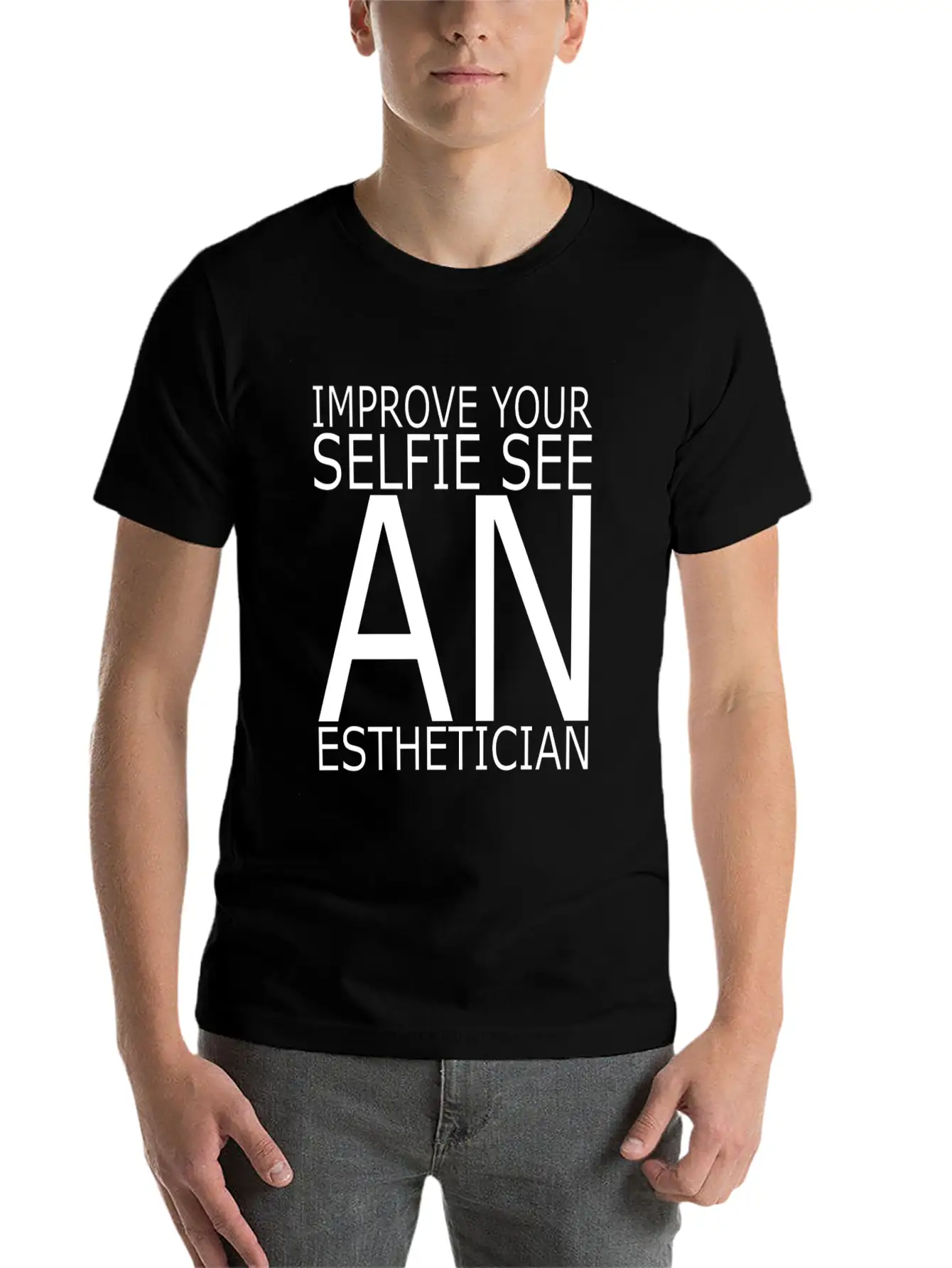 Esthetician IMPROVE_YOUR_SELFIE_SEE Makeup Breathable Graphic T-Shirt – Perfect For Casual Days