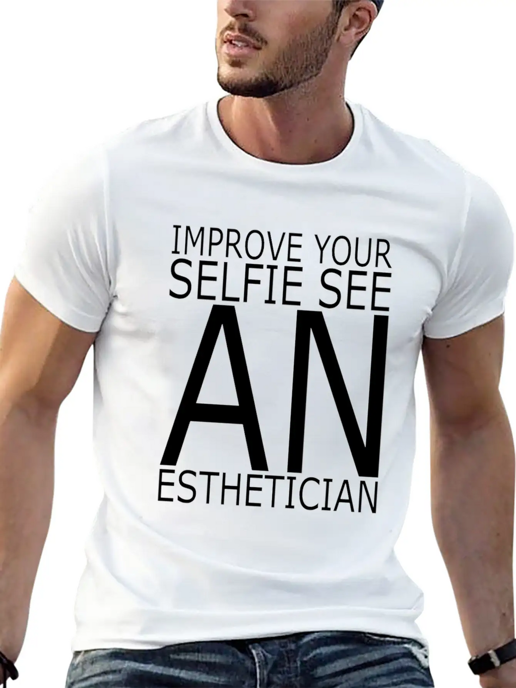 Esthetician IMPROVE_YOUR_SELFIE_SEE Makeup Breathable Graphic T-Shirt – Perfect For Casual Days