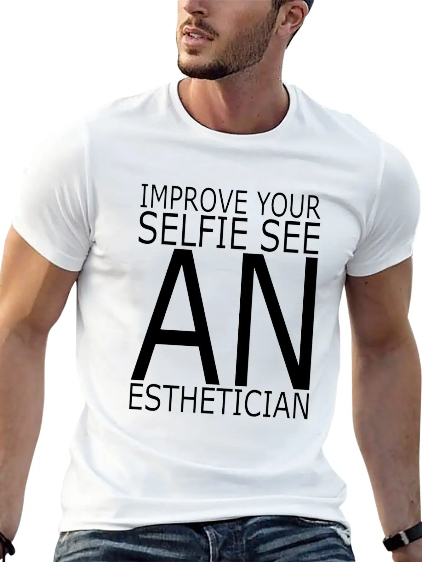 Esthetician IMPROVE_YOUR_SELFIE_SEE Makeup Breathable Graphic T-Shirt – Perfect For Casual Days