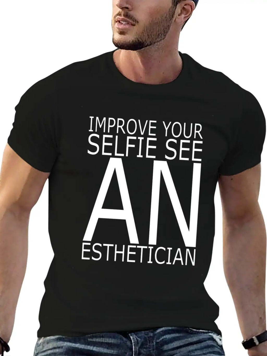 Esthetician IMPROVE_YOUR_SELFIE_SEE Makeup Breathable Graphic T-Shirt – Perfect For Casual Days