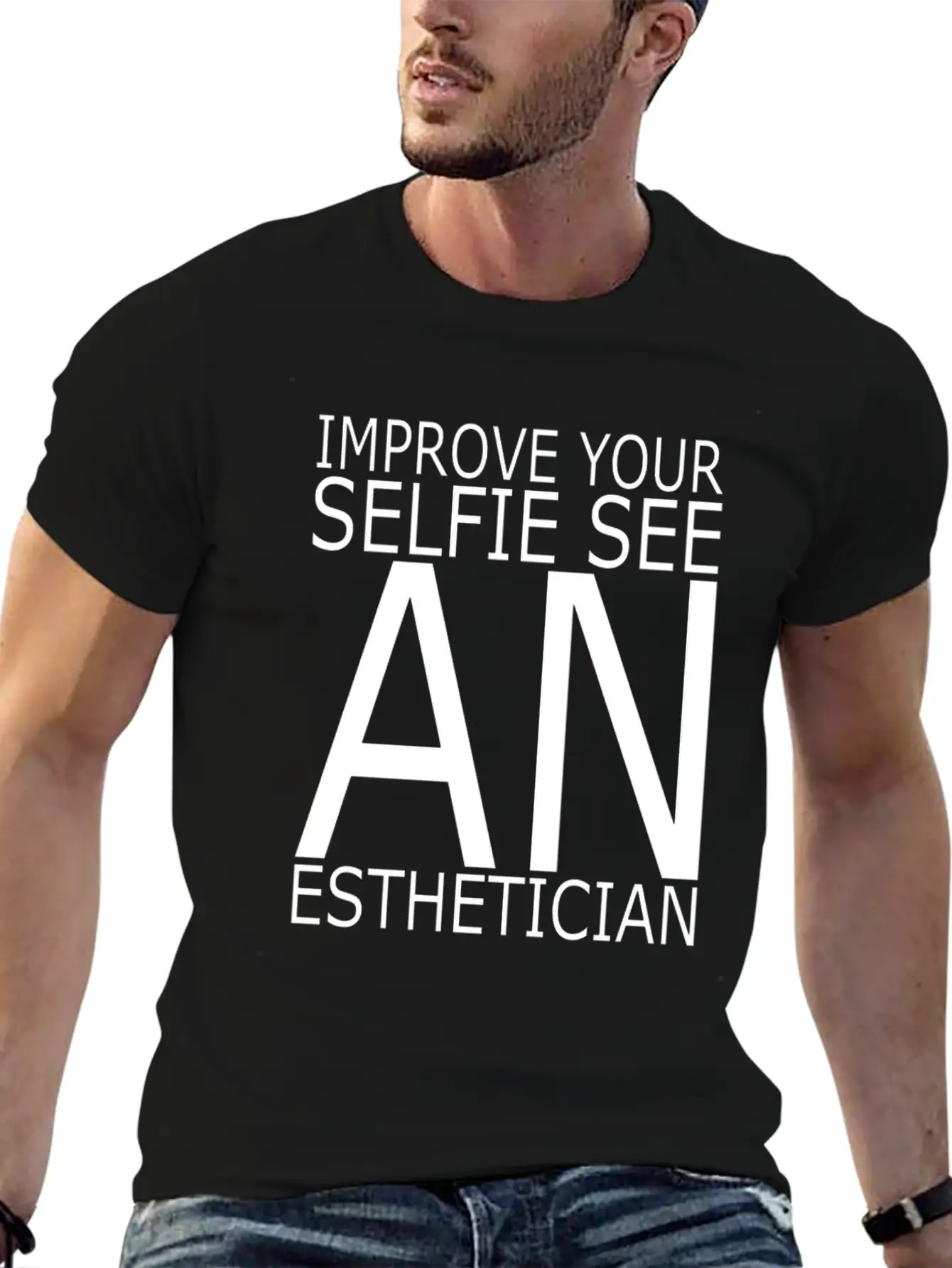 Esthetician IMPROVE_YOUR_SELFIE_SEE Makeup Breathable Graphic T-Shirt – Perfect For Casual Days