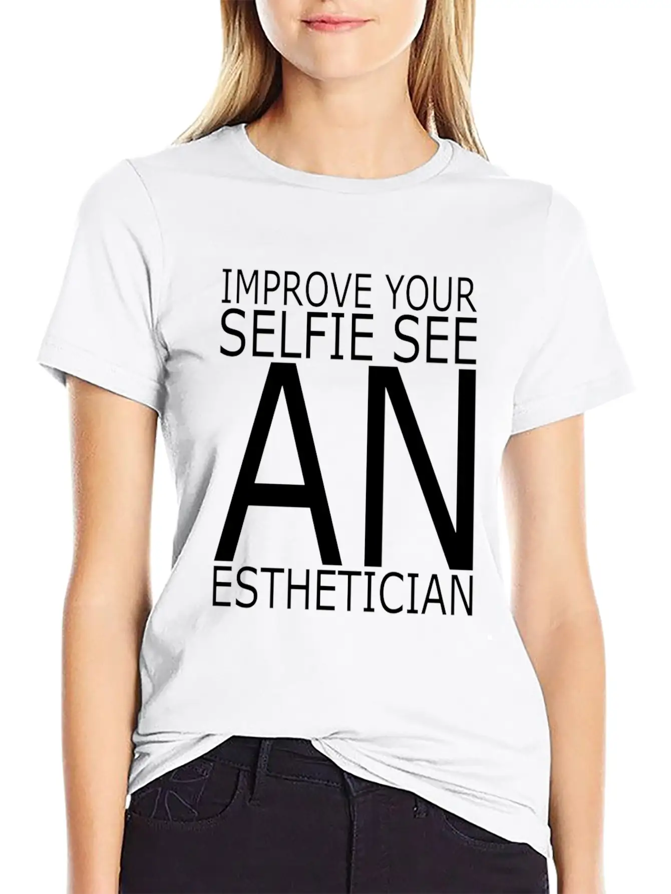 Esthetician IMPROVE_YOUR_SELFIE_SEE Makeup Breathable Graphic T-Shirt – Perfect For Casual Days
