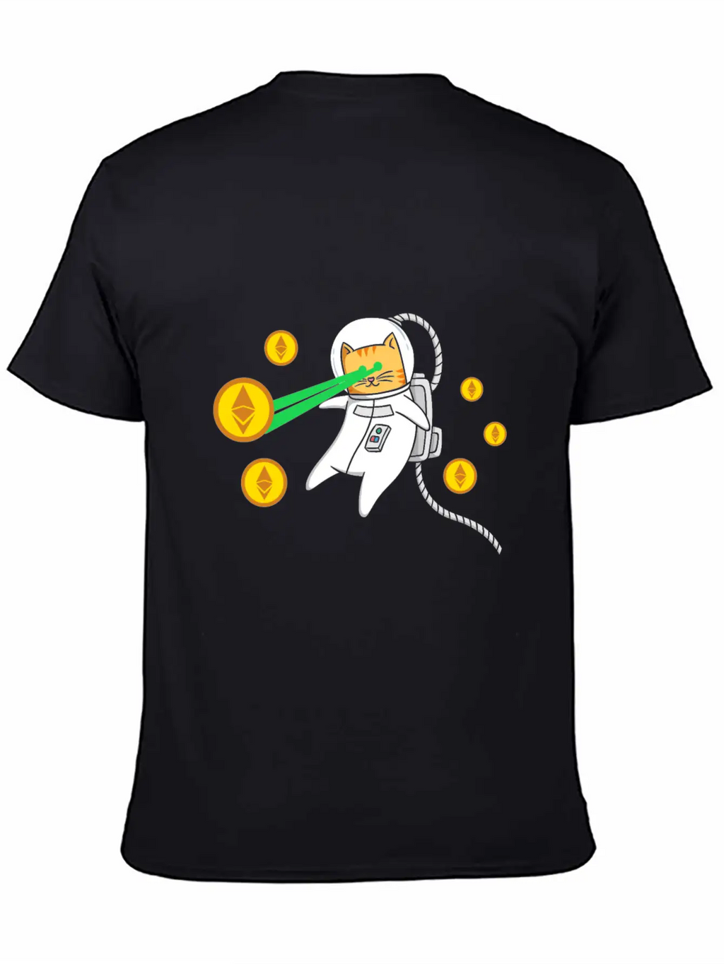 Ethereum ETH Laser Eyes Cat Astronaut Crypto Gift Relaxed Everyday Tee – Lightweight And Durable Cotton