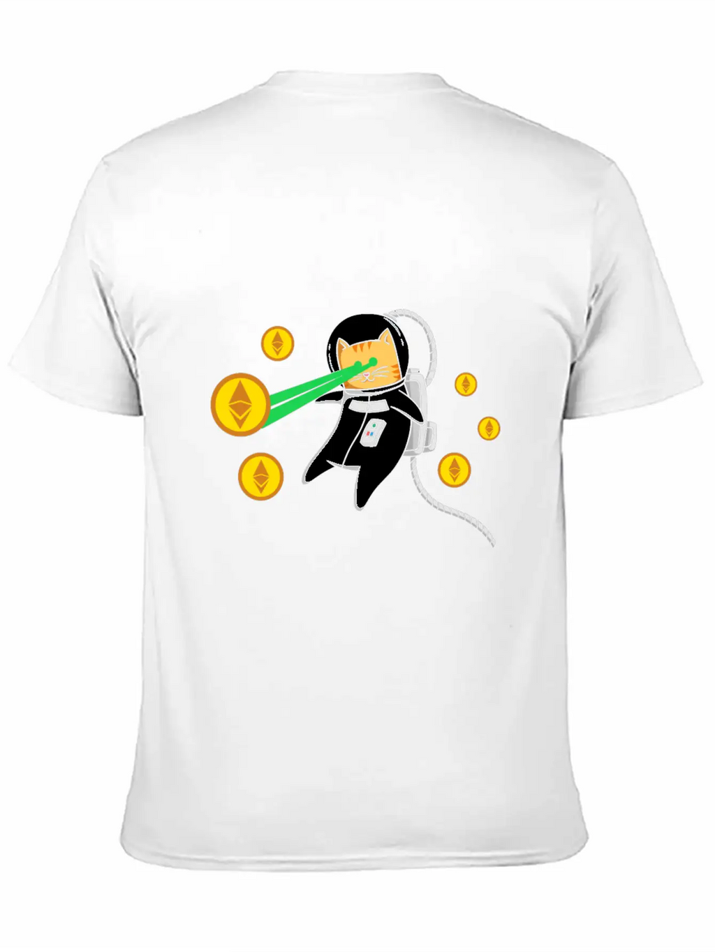Ethereum ETH Laser Eyes Cat Astronaut Crypto Gift Relaxed Everyday Tee – Lightweight And Durable Cotton