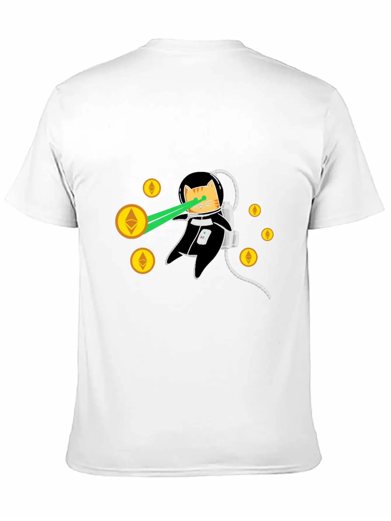 Ethereum ETH Laser Eyes Cat Astronaut Crypto Gift Relaxed Everyday Tee – Lightweight And Durable Cotton