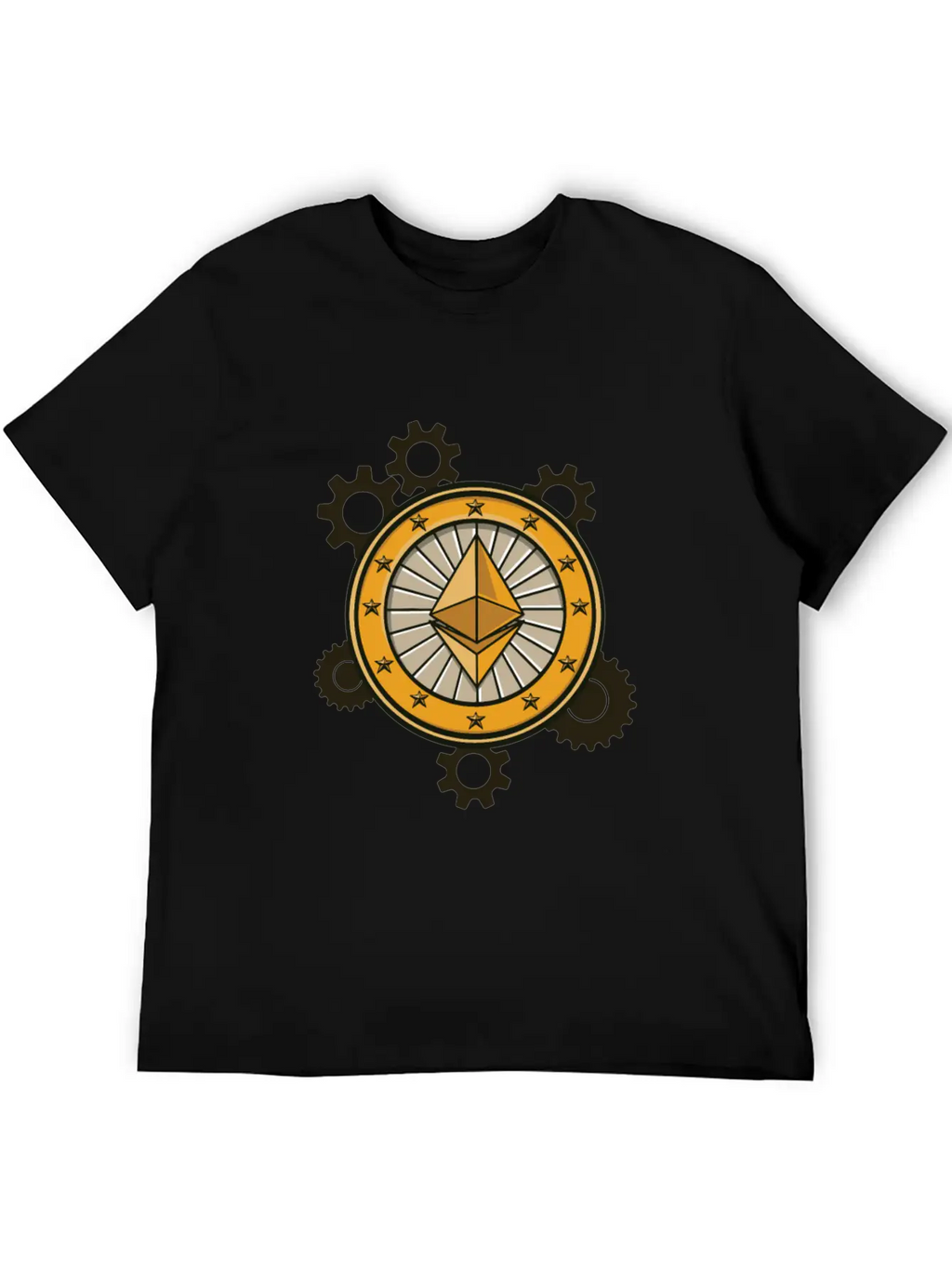 Ethereum Symbol With Clockwork Essential Cotton Tee For Daily Outfits – Unisex Style