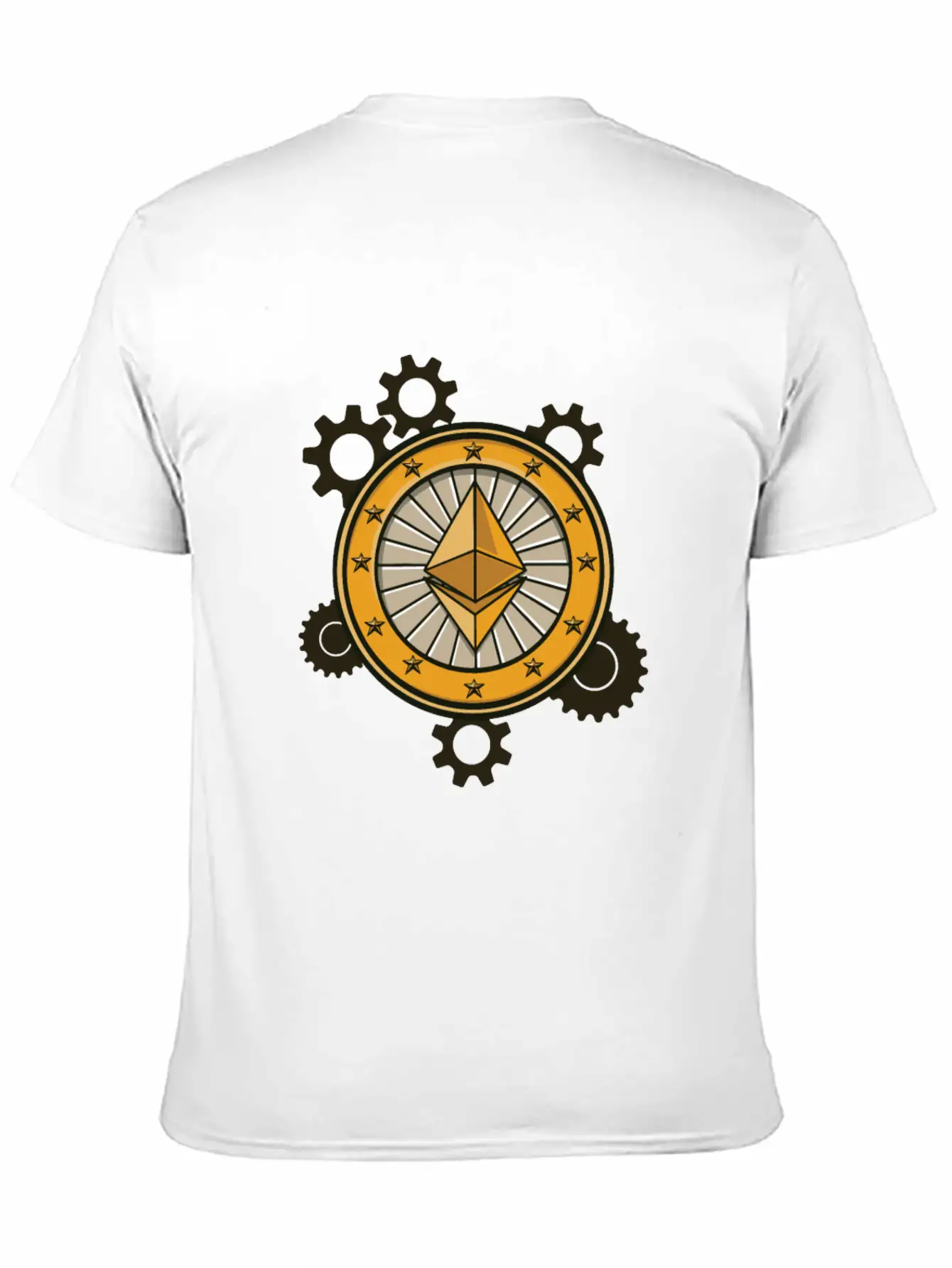 Ethereum Symbol With Clockwork Essential Cotton Tee For Daily Outfits – Unisex Style