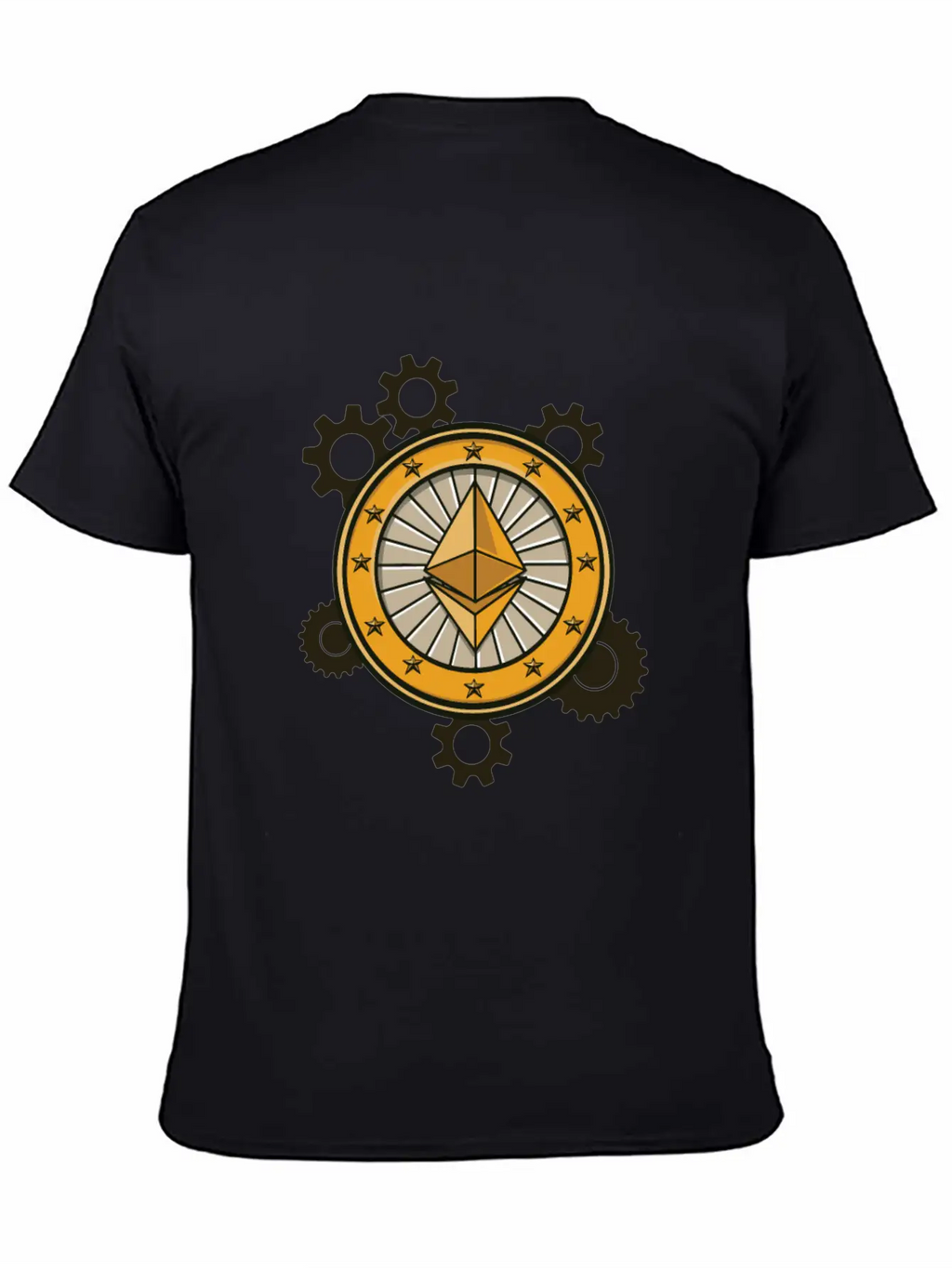 Ethereum Symbol With Clockwork Essential Cotton Tee For Daily Outfits – Unisex Style