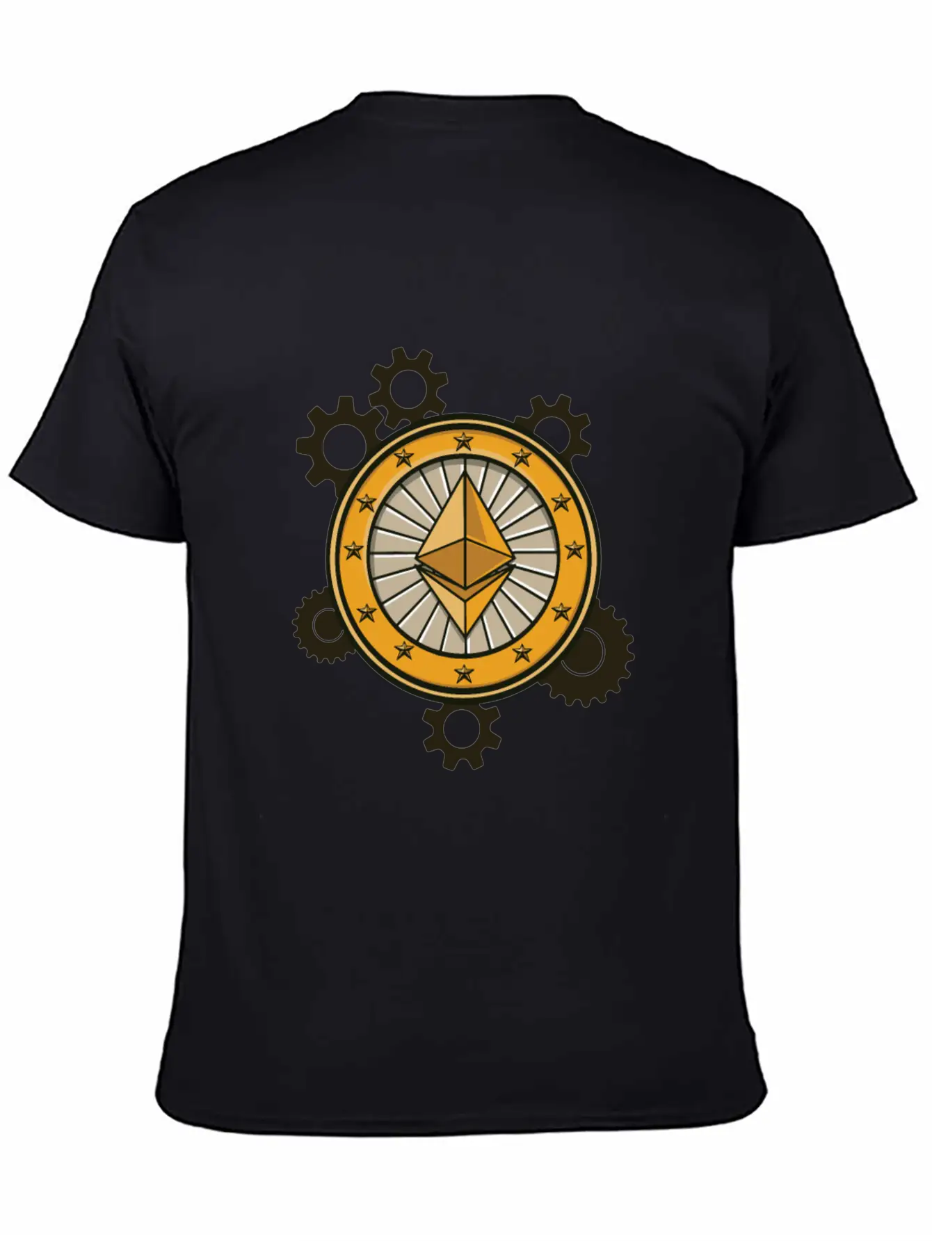 Ethereum Symbol With Clockwork Essential Cotton Tee For Daily Outfits – Unisex Style