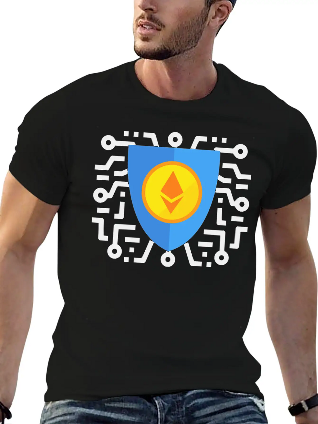 Ethereum To The Moon Breathable Soft Cotton T-Shirt – Timeless Casual Look
