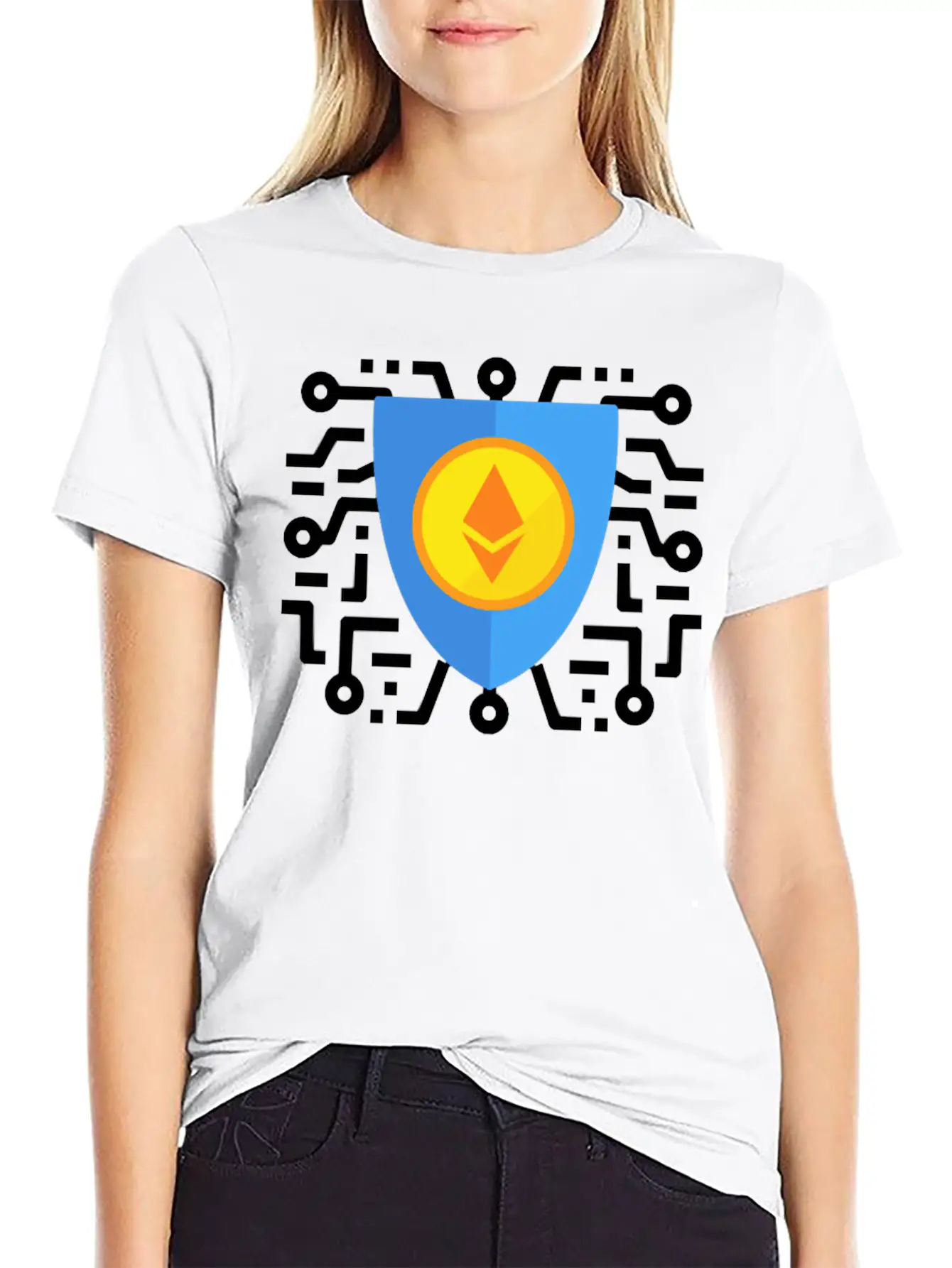 Ethereum To The Moon Breathable Soft Cotton T-Shirt – Timeless Casual Look