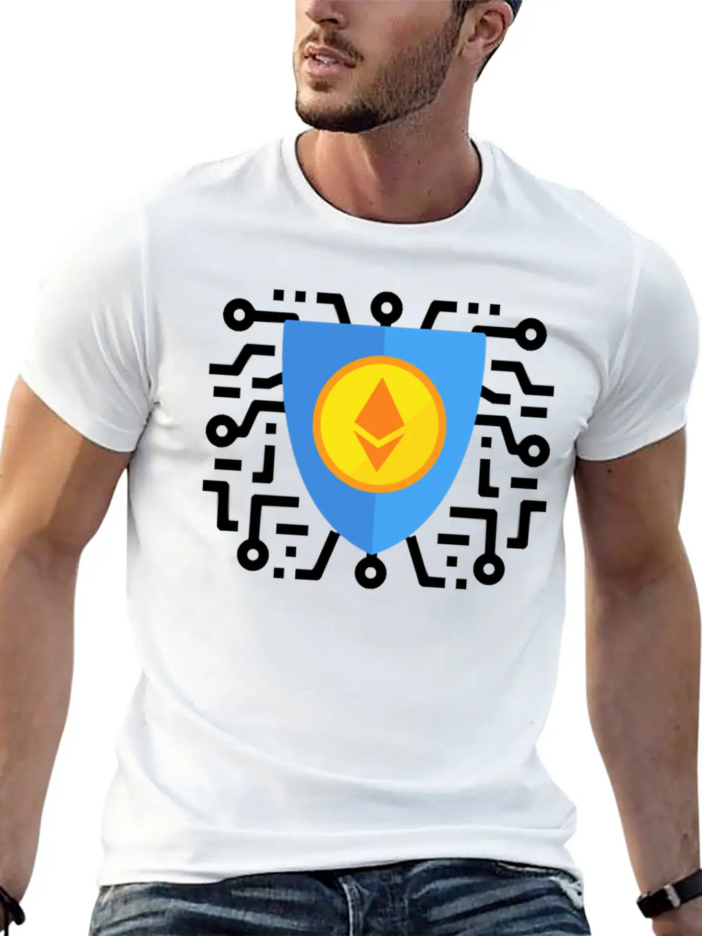 Ethereum To The Moon Breathable Soft Cotton T-Shirt – Timeless Casual Look