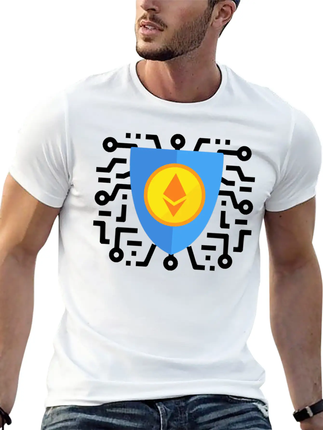 Ethereum To The Moon Breathable Soft Cotton T-Shirt – Timeless Casual Look