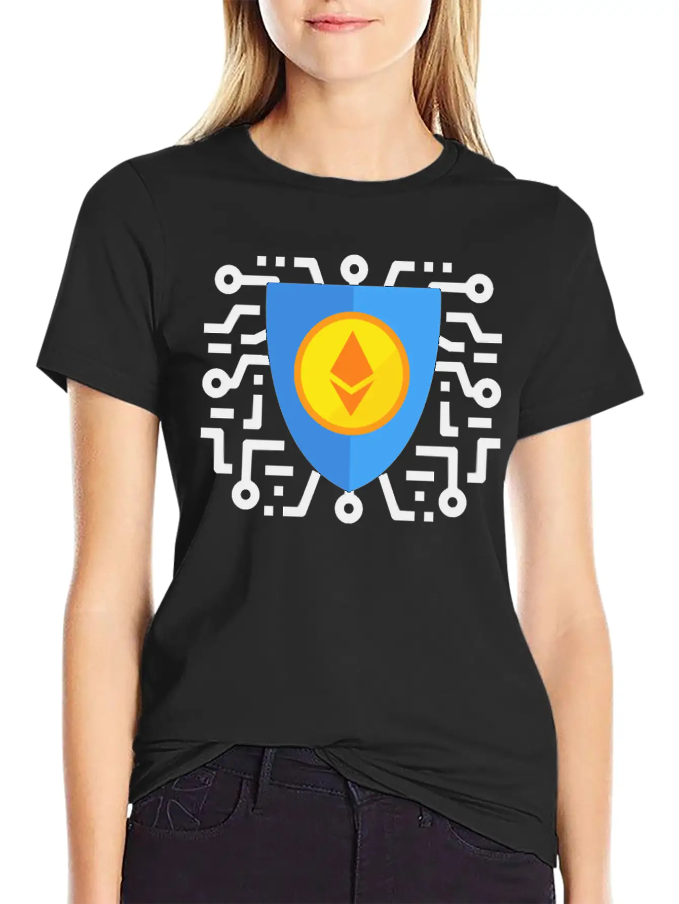 Ethereum To The Moon Breathable Soft Cotton T-Shirt – Timeless Casual Look