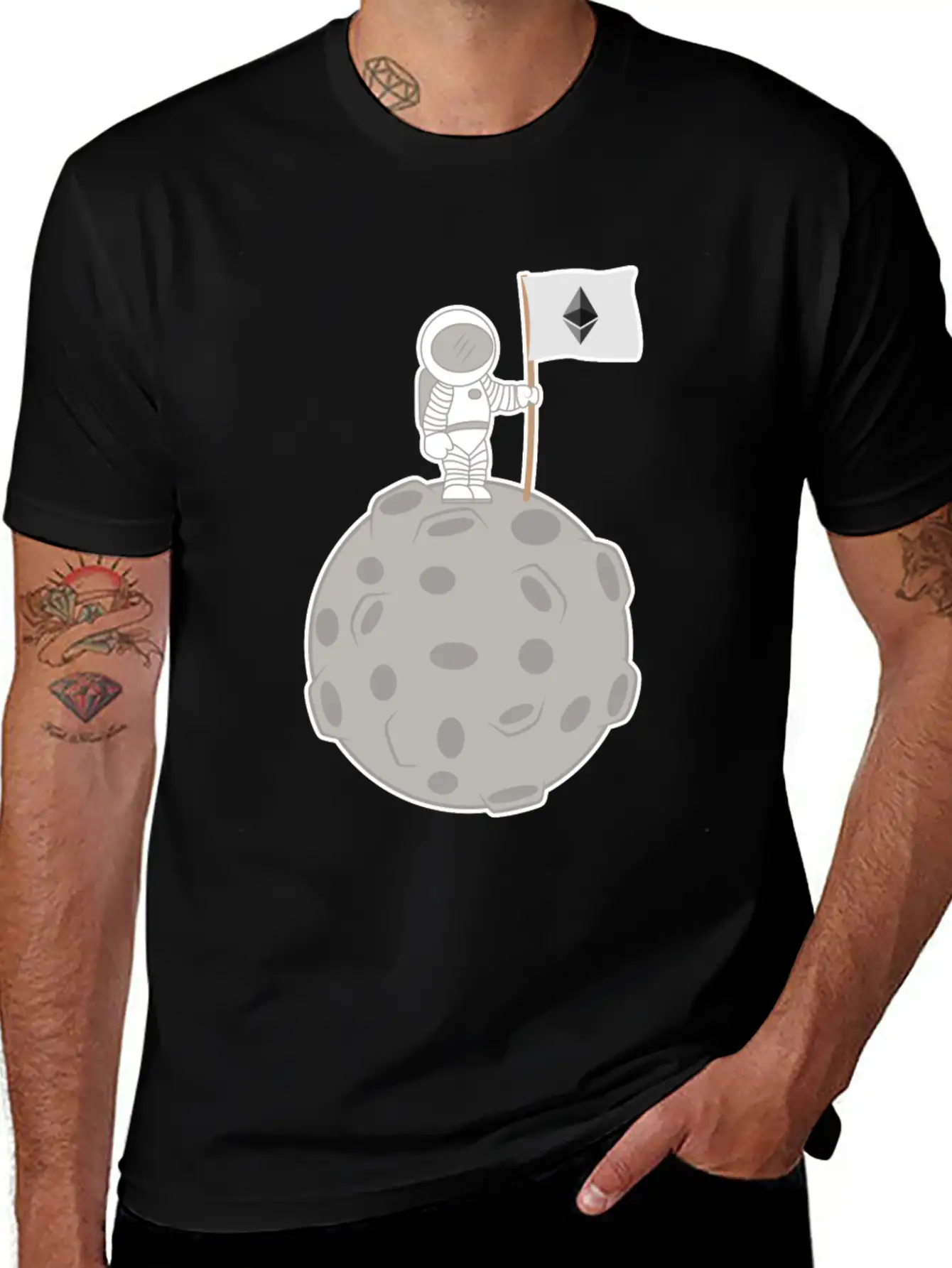 Ethereum To The Moon T-Shirt Stylish Everyday T-Shirt – Unisex Basic Cotton Tee