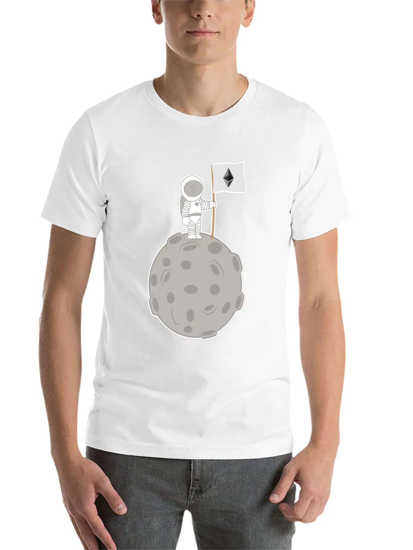 Ethereum To The Moon T-Shirt Stylish Everyday T-Shirt – Unisex Basic Cotton Tee