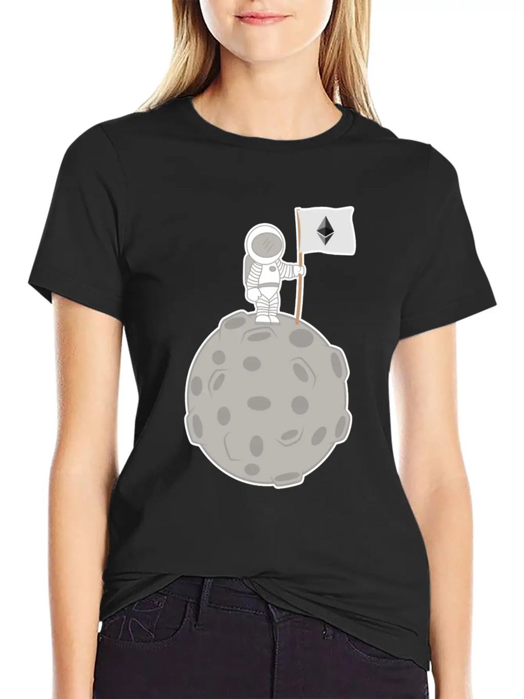 Ethereum To The Moon T-Shirt Stylish Everyday T-Shirt – Unisex Basic Cotton Tee